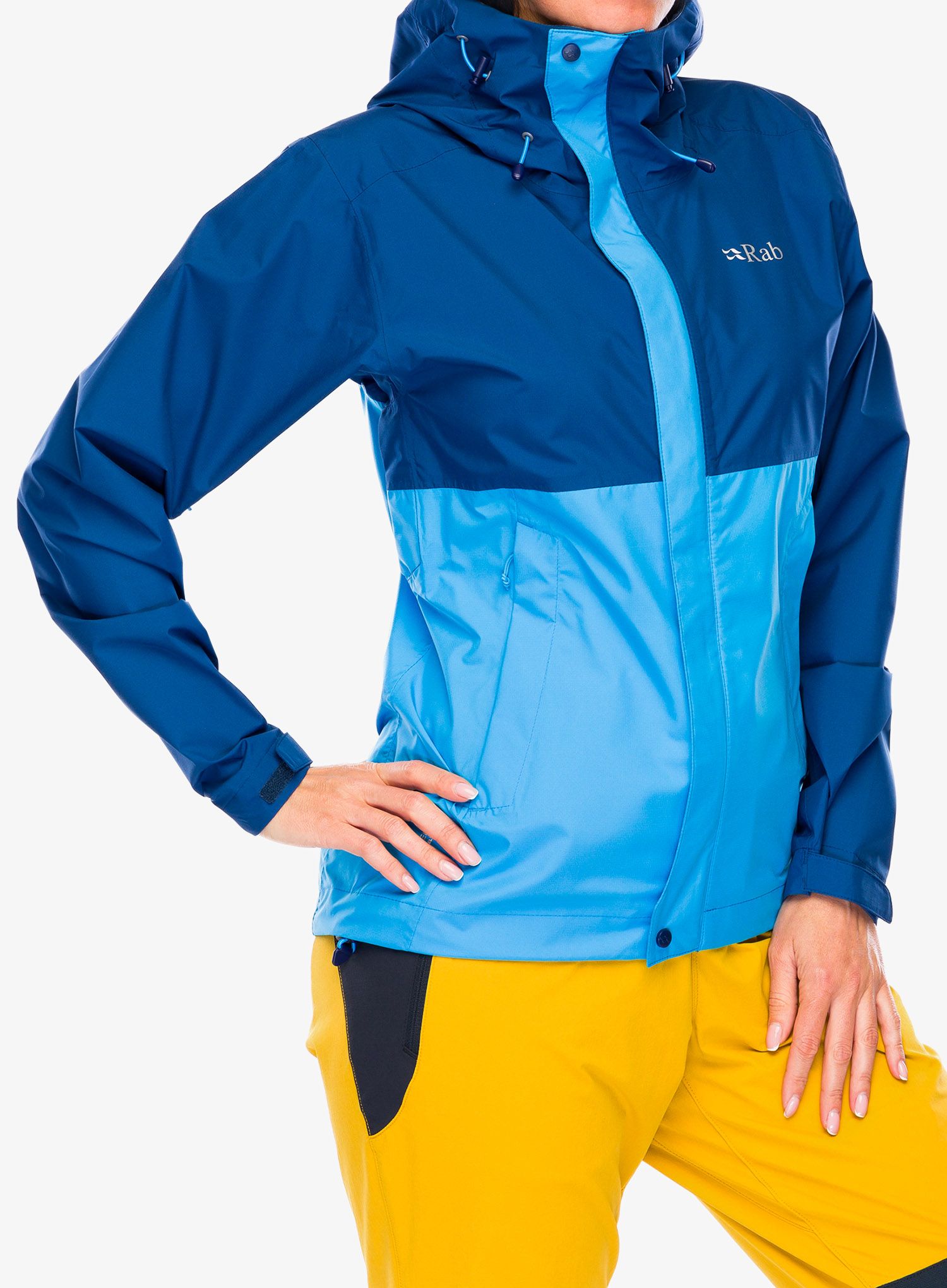 Куртка жіноча Rab Downpour Eco Jacket - nightfall blue/alaska blue