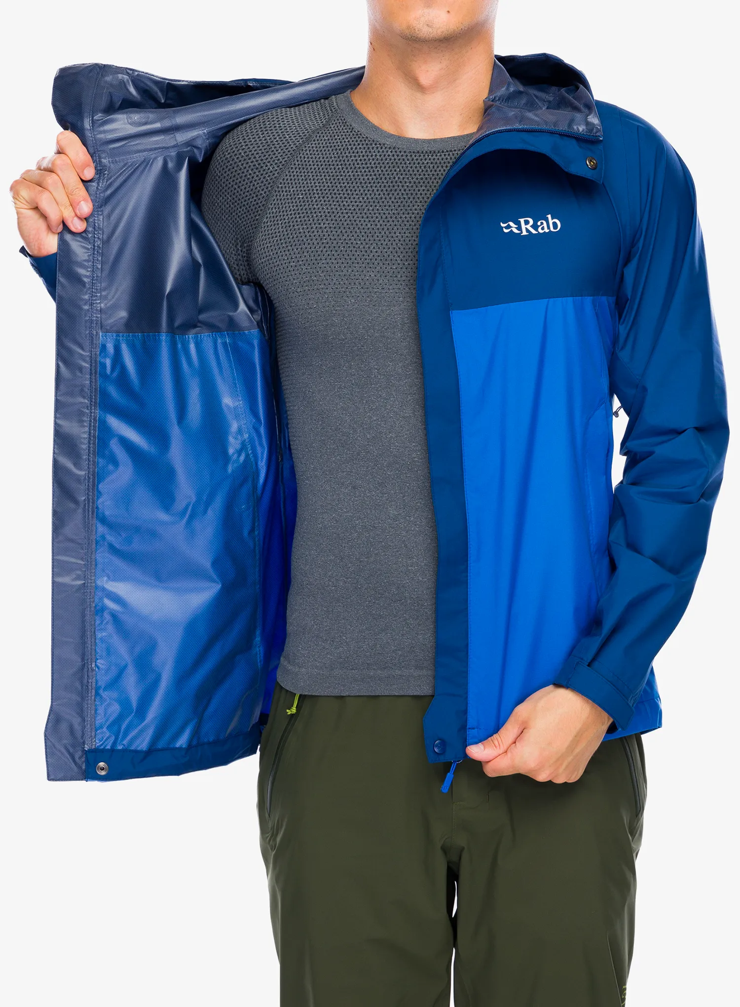 Куртка дощовик Rab Downpour Eco Jacket - nightfall blue/ascent blue
