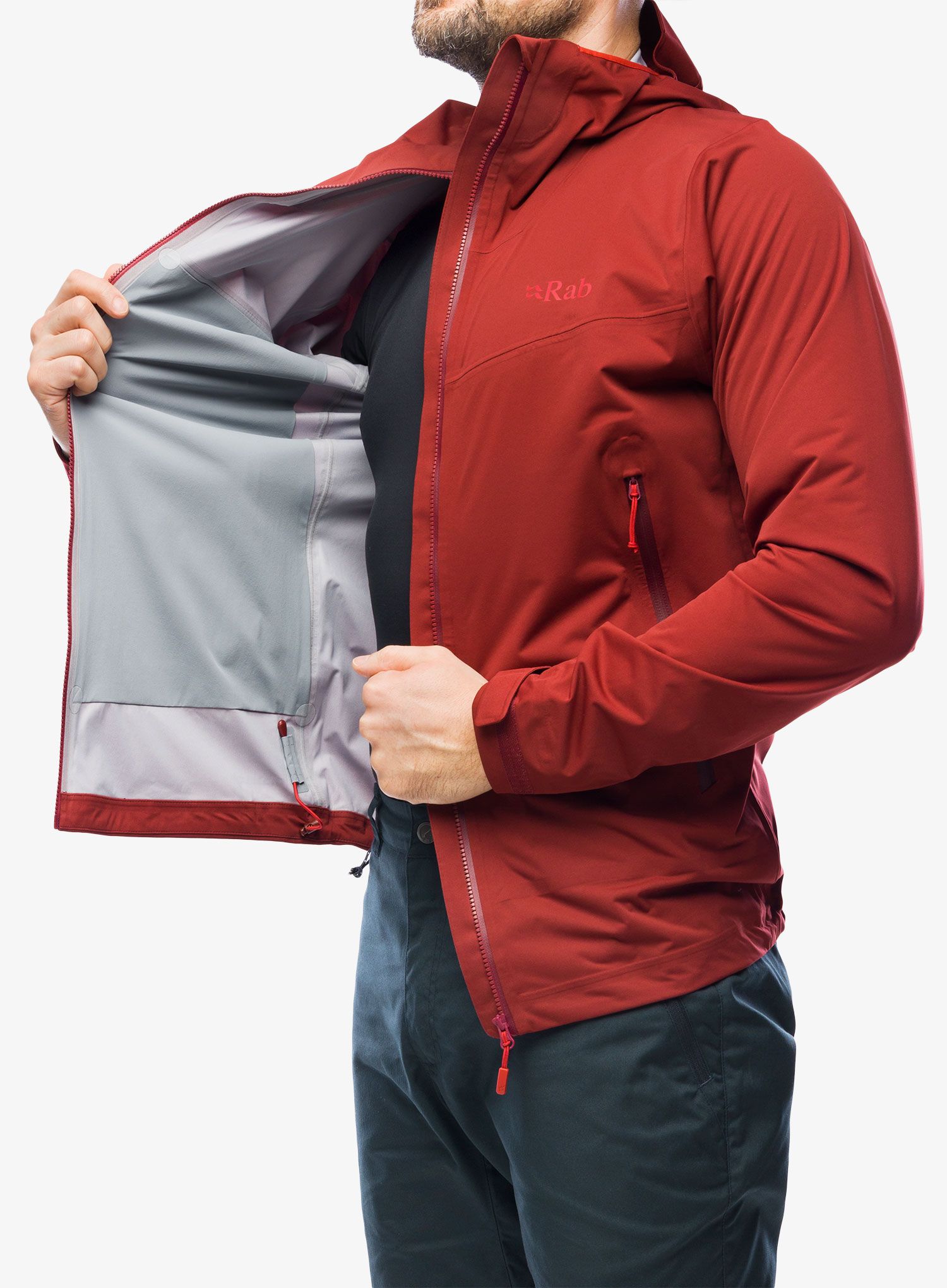 Куртка дощовик Rab Kinetic 2.0 Jacket - oxblood red