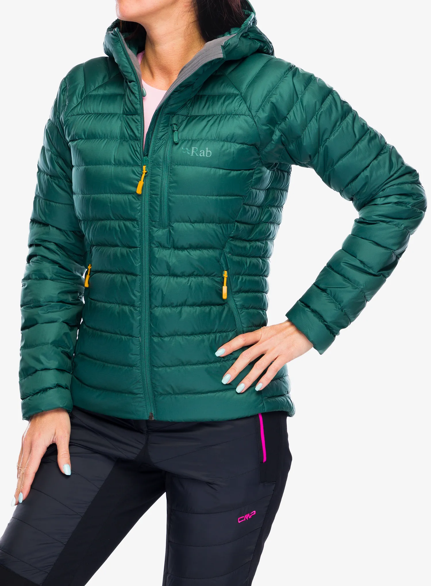 Пуховик жіноча Rab Microlight Alpine Jacket - green slate