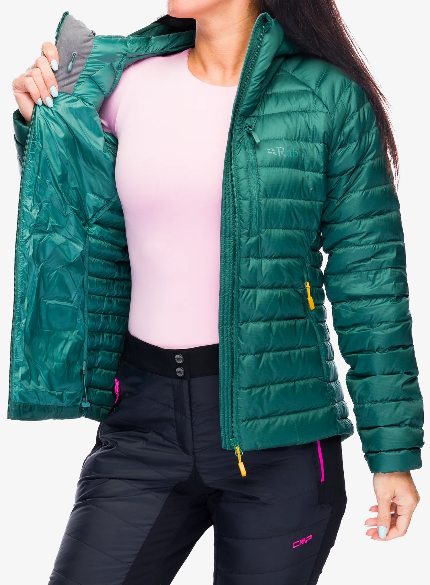 Пуховик жіноча Rab Microlight Alpine Jacket - green slate