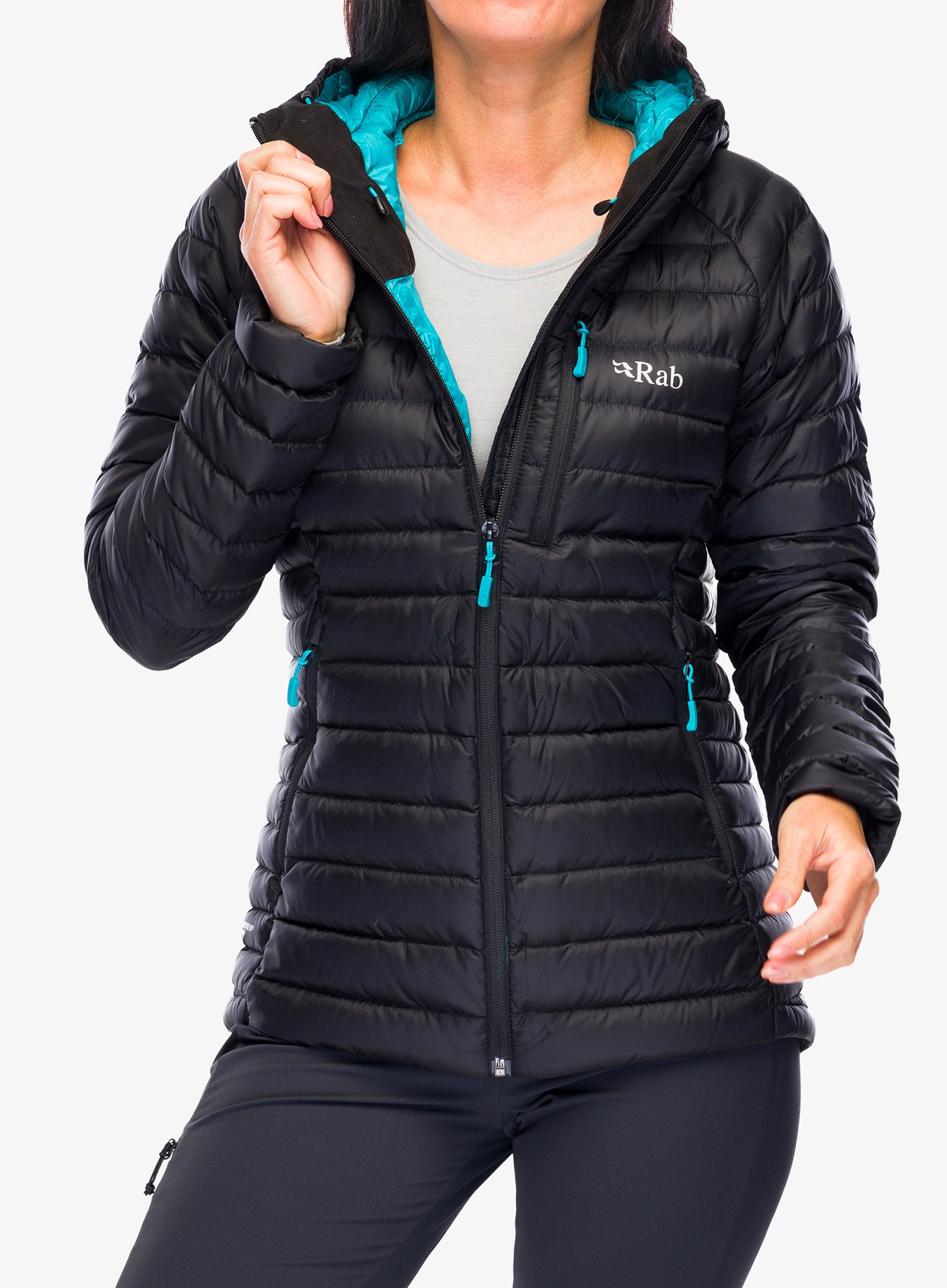 Пуховик жіноча Rab Microlight Alpine Long Jacket - black