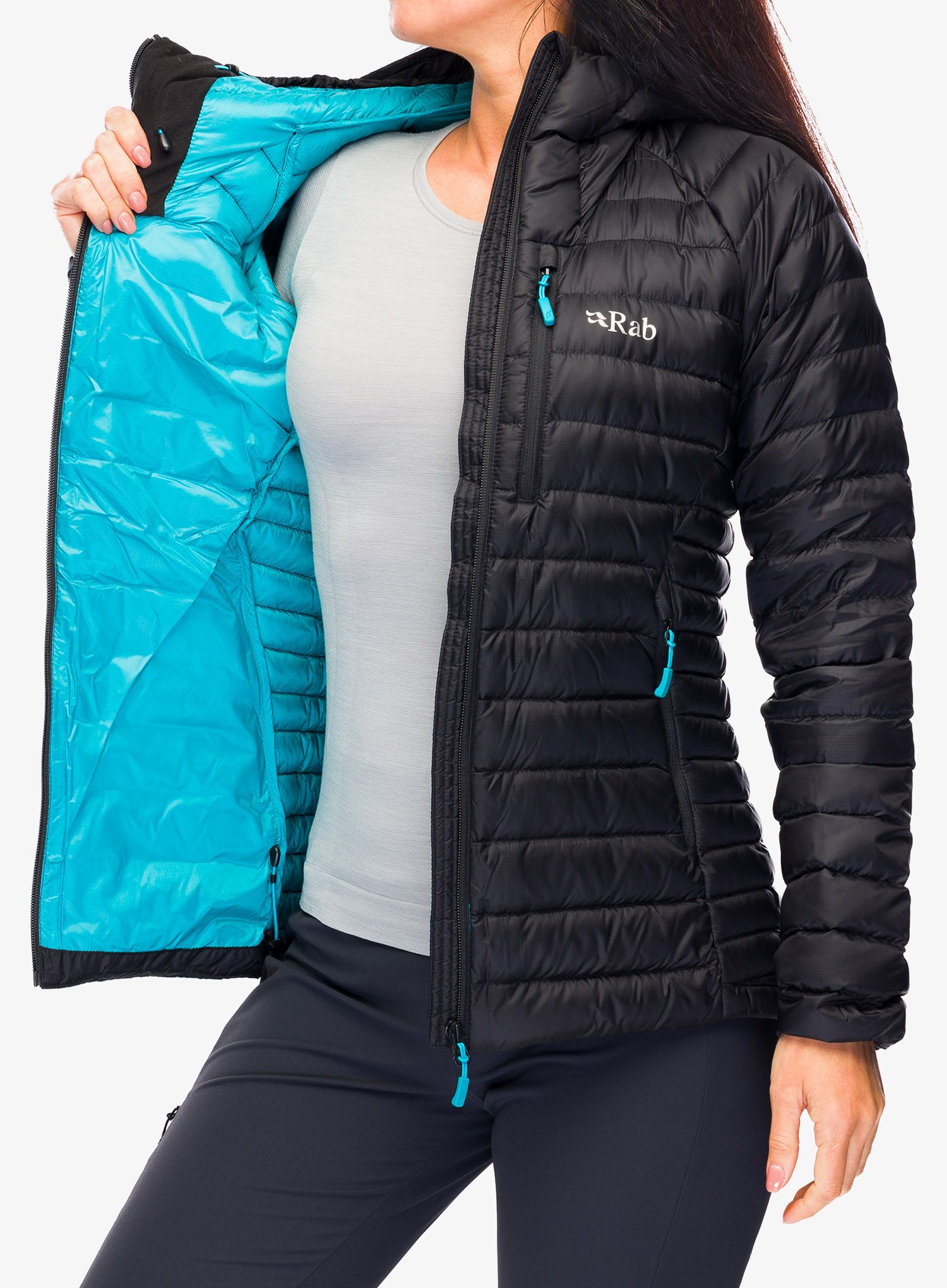 Пуховик жіноча Rab Microlight Alpine Long Jacket - black