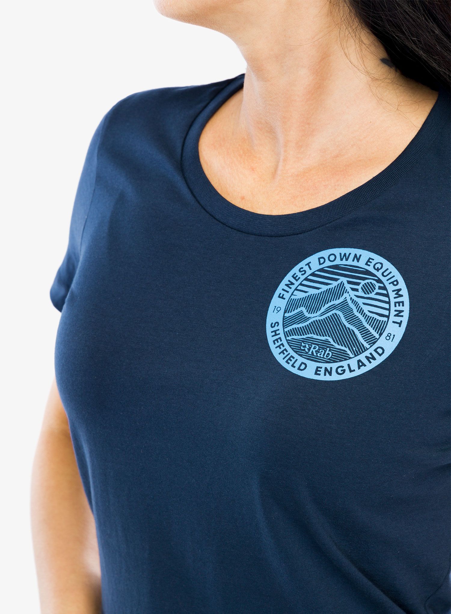 Футболка жіноча Rab Stance 3 Peaks S/S Tee - deep ink