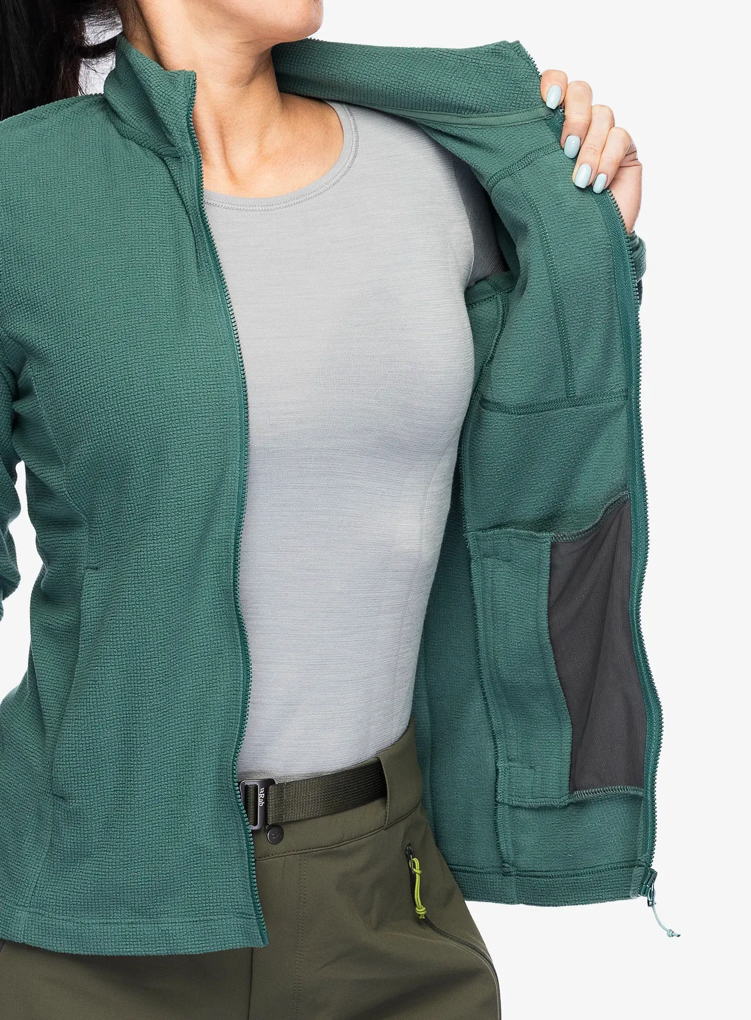 Кофта на замку жіноча Rab Tecton Jacket - green slate