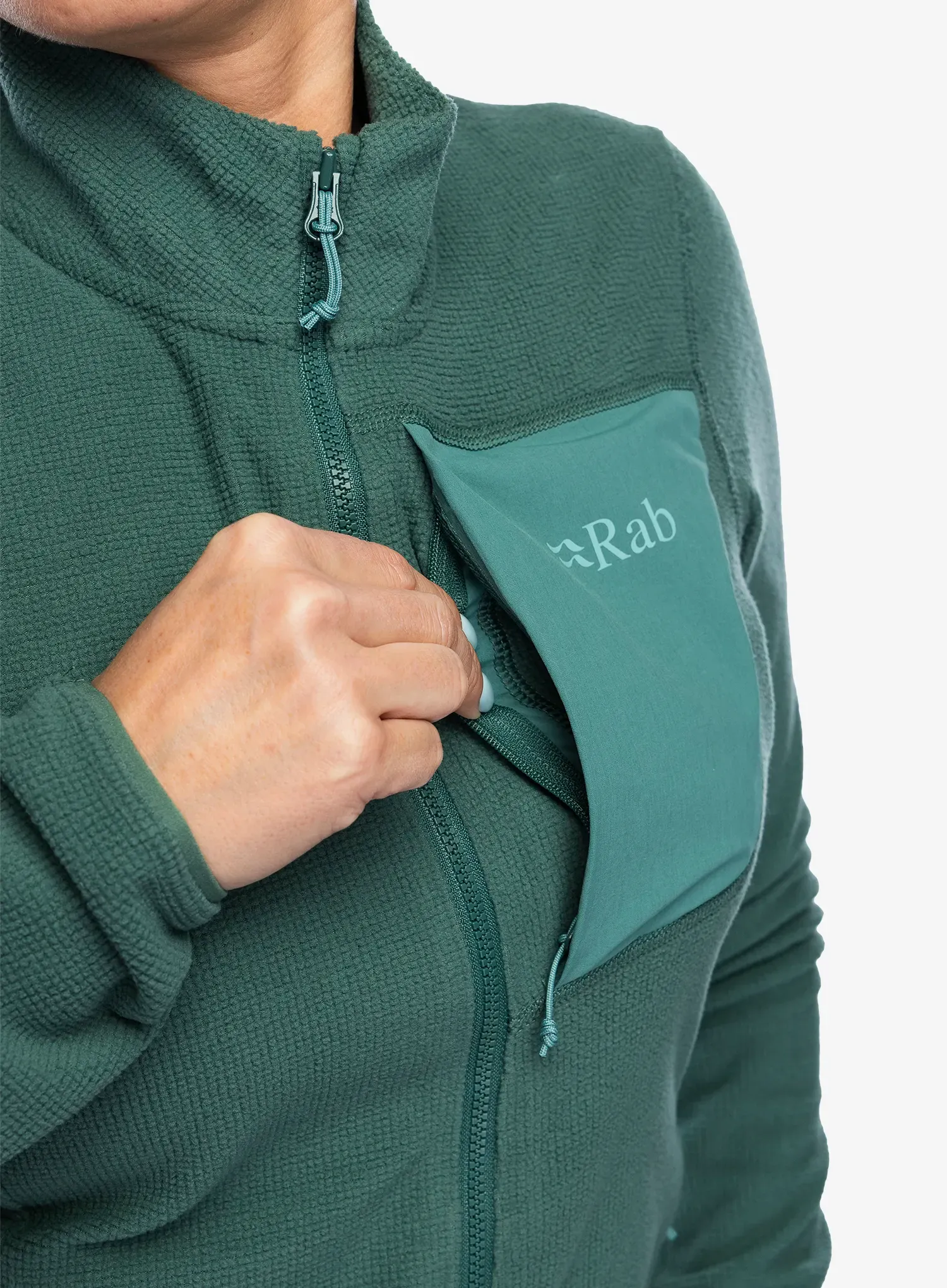 Кофта на замку жіноча Rab Tecton Jacket - green slate