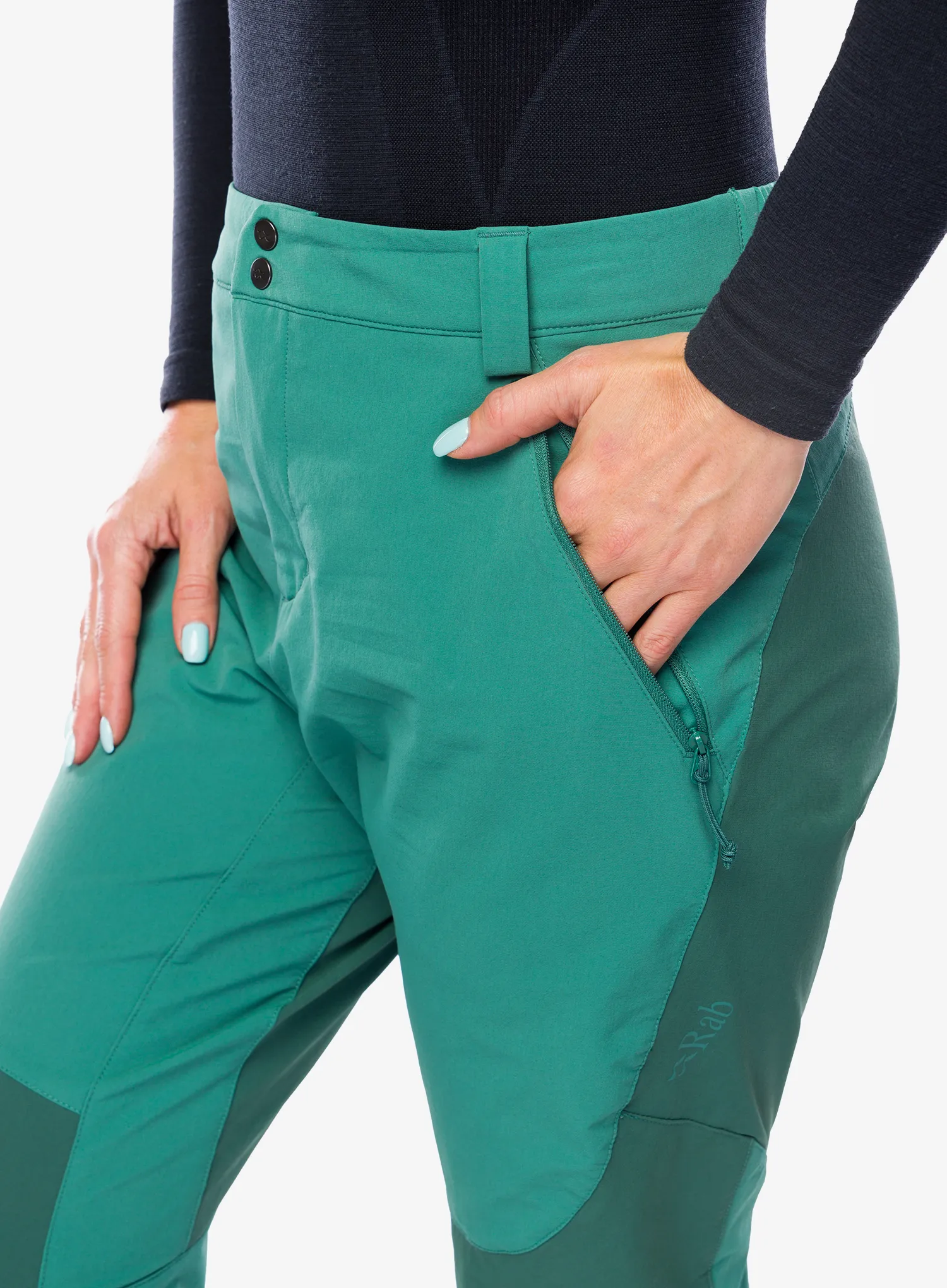 Штани трекінгові жіночі Rab Torque Mountain Pants - eucalyptus/green slate