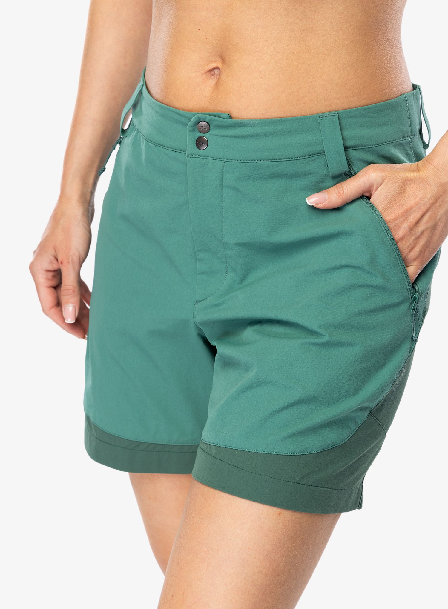 Шорти туристичні жіночі Rab Torque Mountain Shorts - eucalyptus/green slate