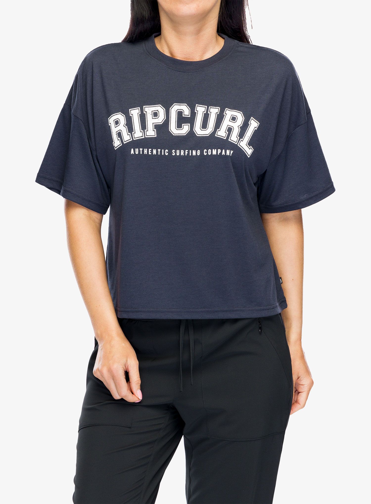 Футболка з принтом жіноча Rip Curl RSS Crop Tee - navy