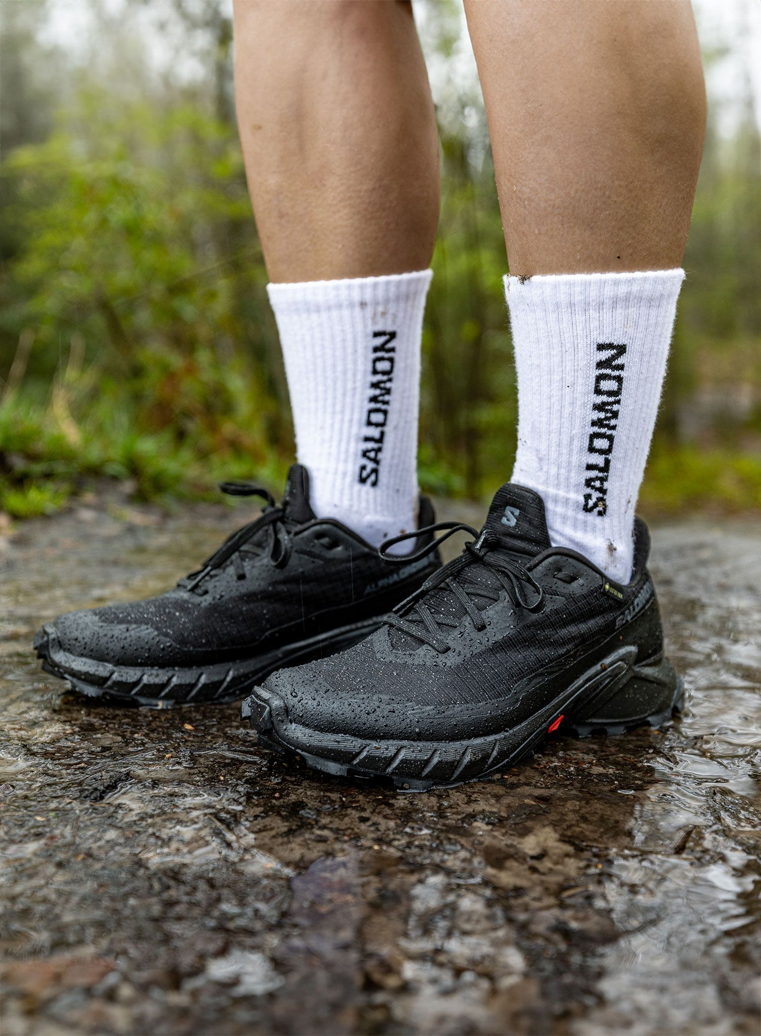Черевики для трейлу жіночі Salomon Alphacross 5 GTX - black/black/ebon