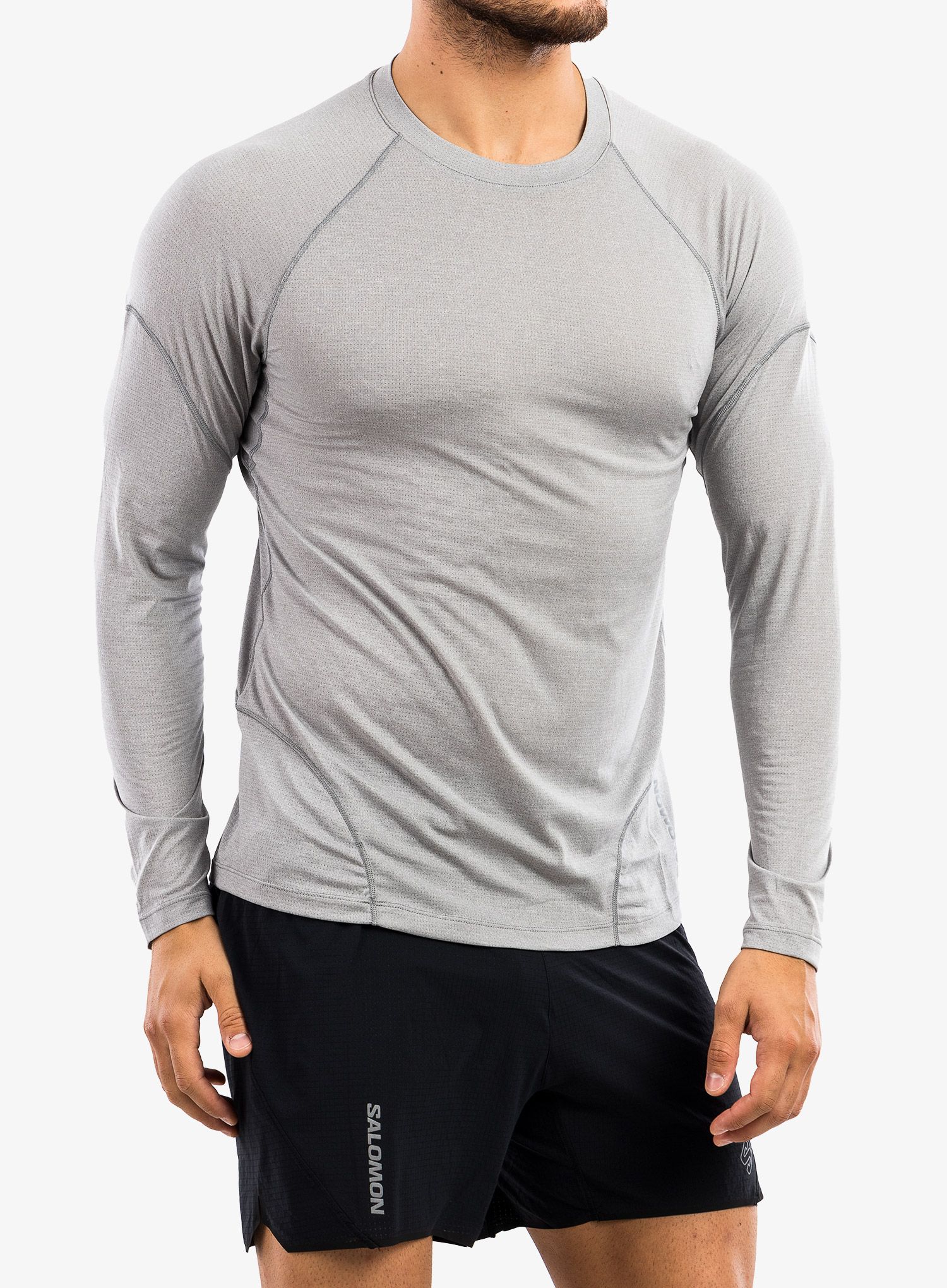 Кофта Salomon Cross Run Ls Tee - alloy/heather