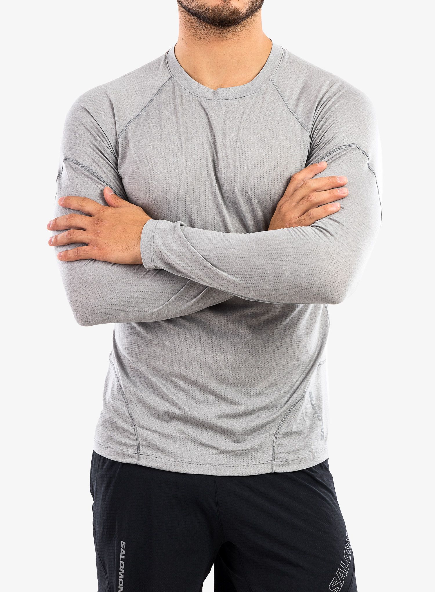 Кофта Salomon Cross Run Ls Tee - alloy/heather