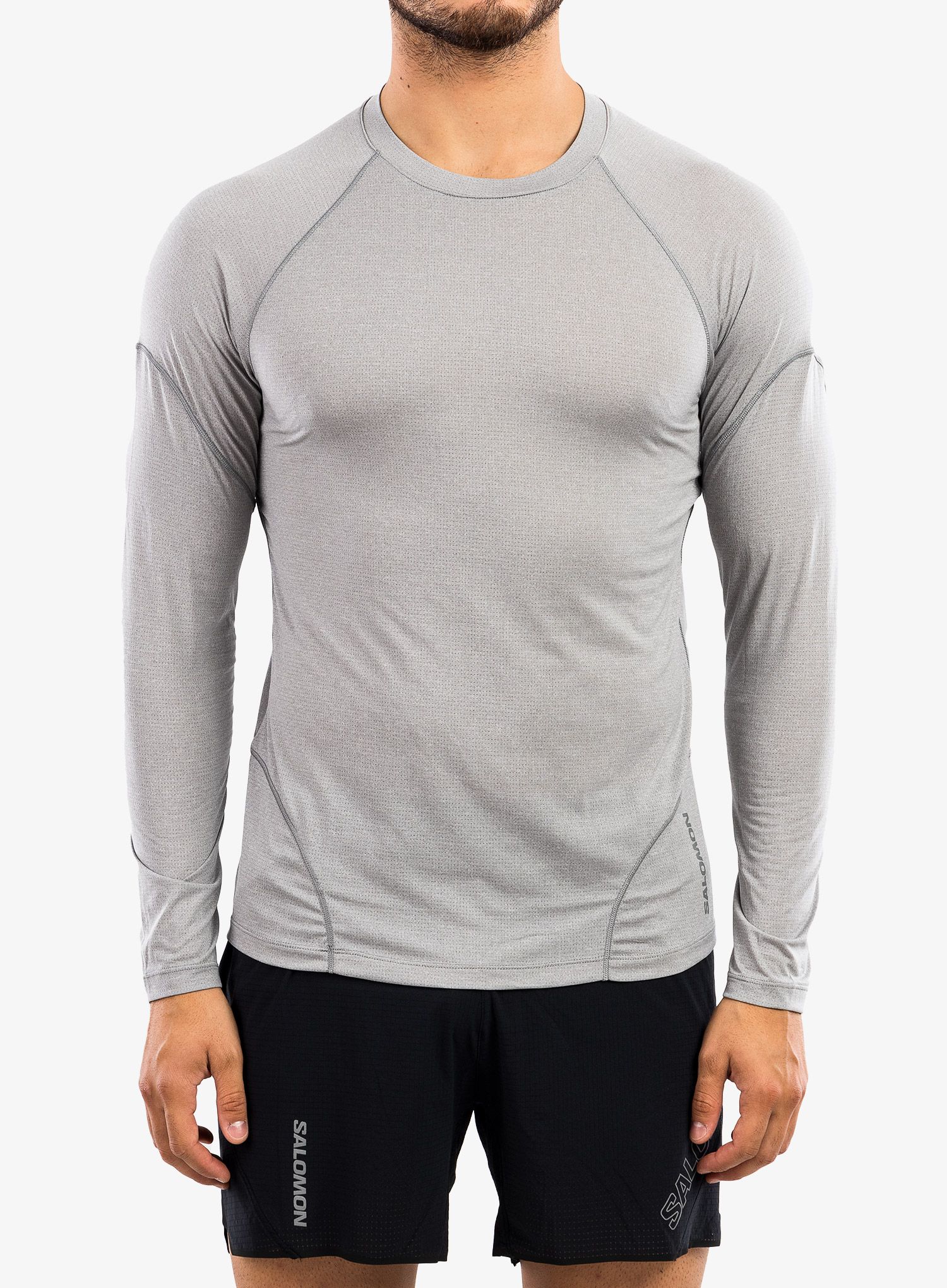 Кофта Salomon Cross Run Ls Tee - alloy/heather