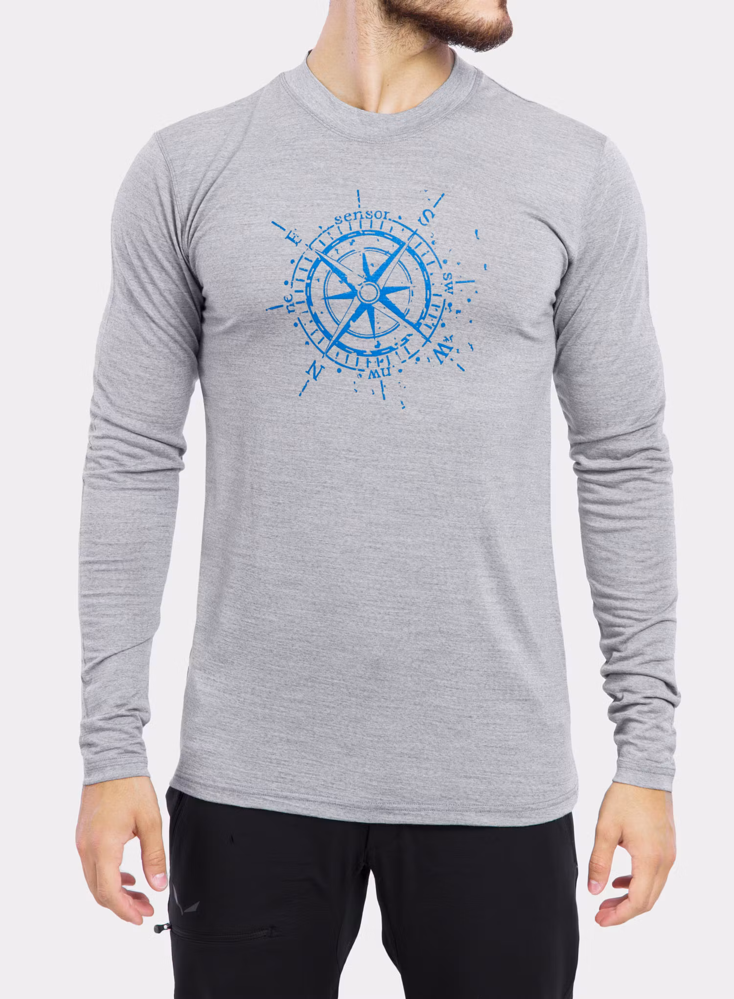 Термокофта Sensor Merino Active PT Tee L/S - grey compass