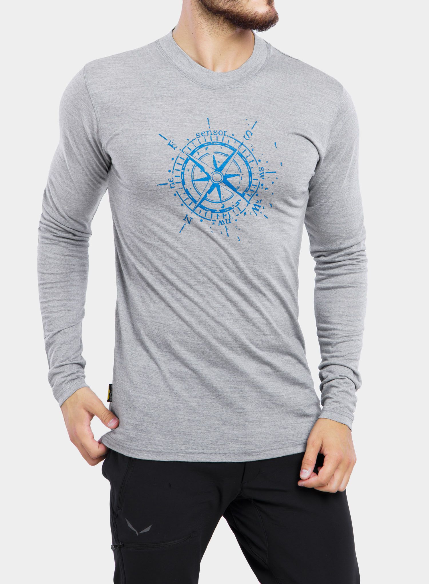Термокофта Sensor Merino Active PT Tee L/S - grey compass