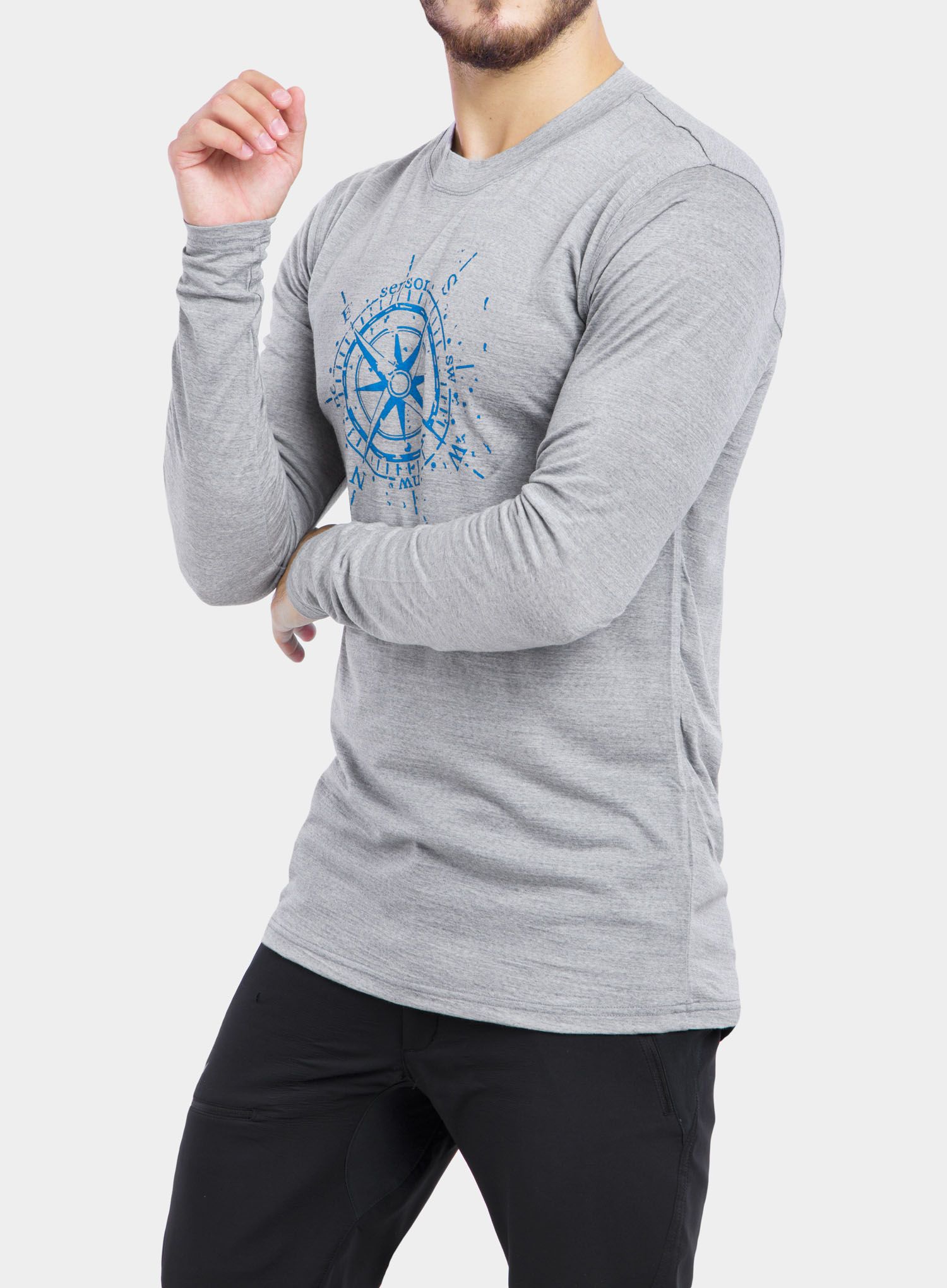 Термокофта Sensor Merino Active PT Tee L/S - grey compass