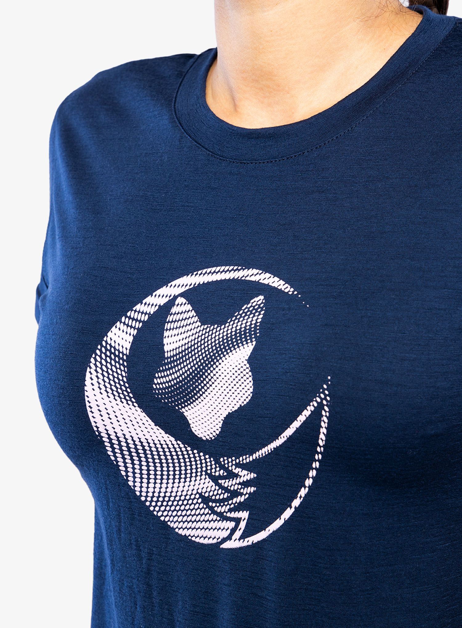 Футболка з принтом жіноча Sensor Merino Active PT S/S Fox - deep blue