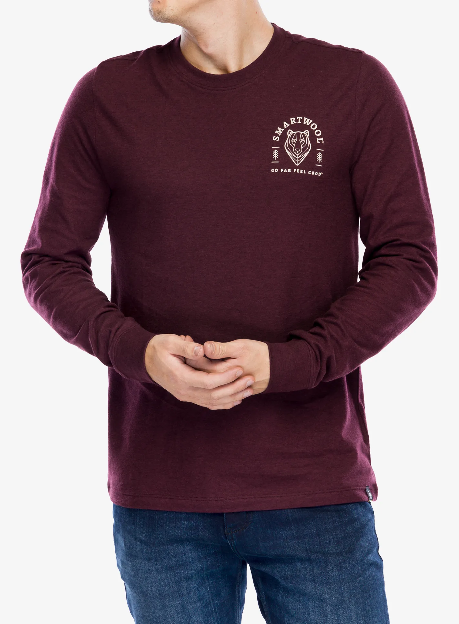 Кофта без каптура Smartwool Bear Stare Graphic Long Sleeve Tee - eggplant