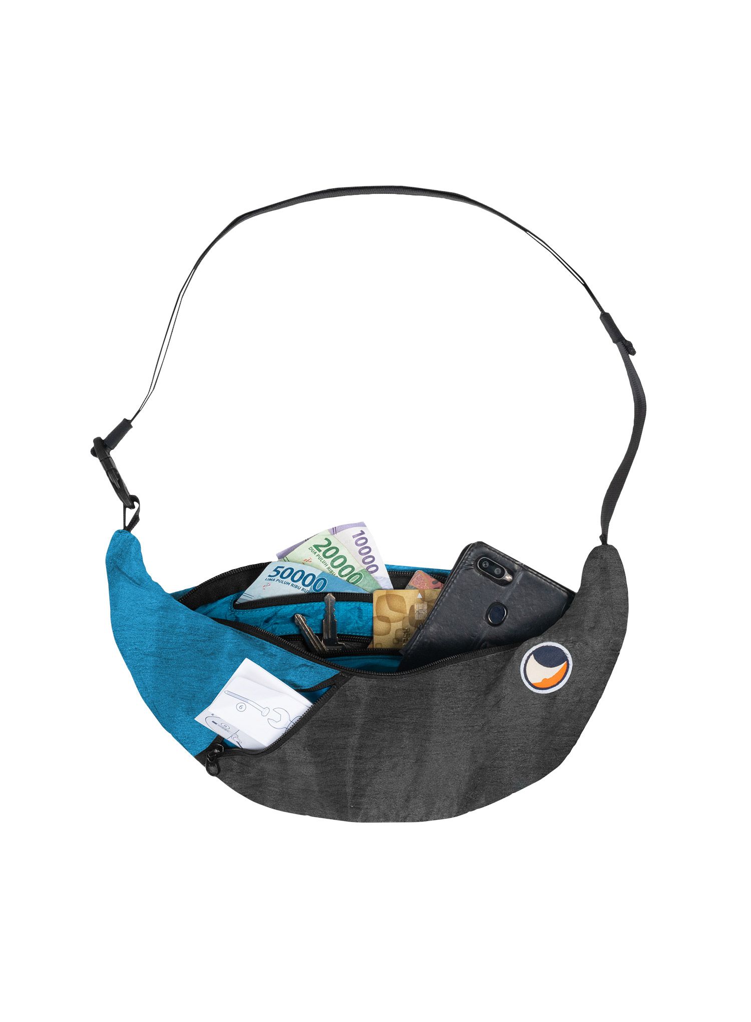 Сумка Ticket To The Moon Upcycled Sling Bag - dark grey/aqua