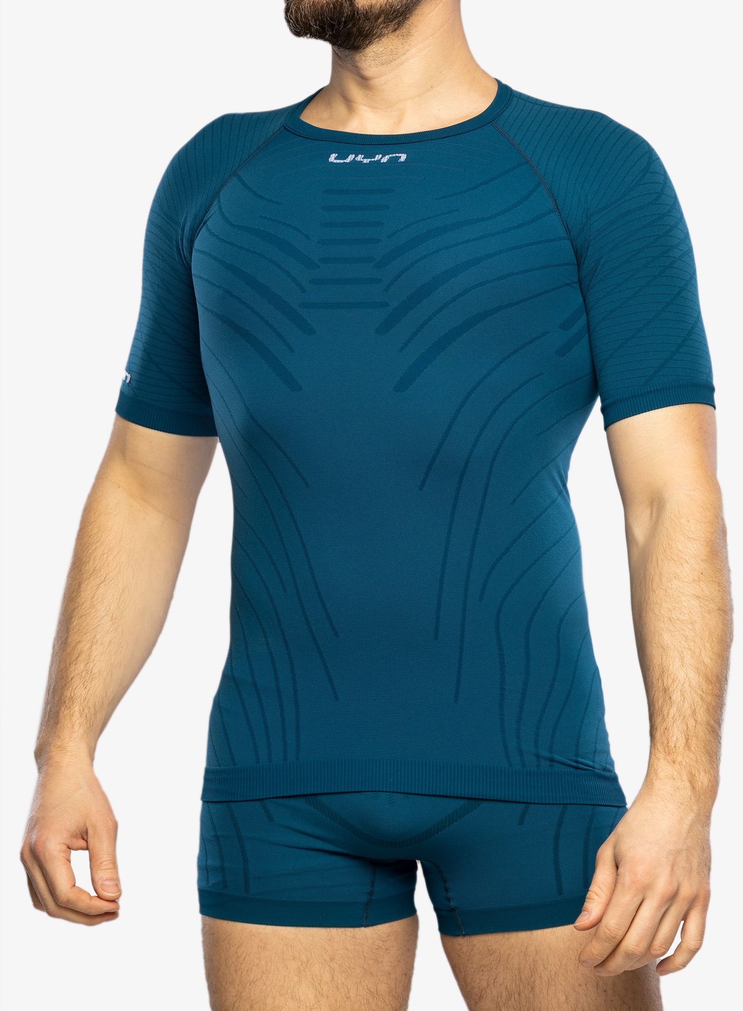 Термофутболка UYN Motyon 2.0 UW Shirt SH SL - blue poseidon