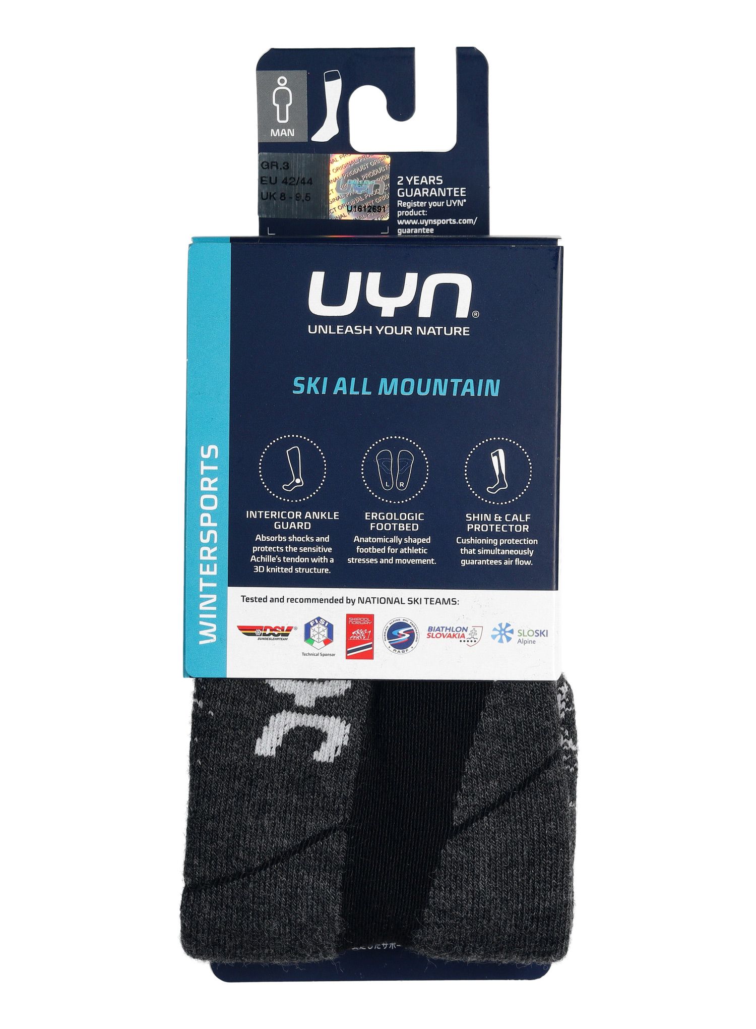 Шкарпетки лижні UYN Ski All Mountain Man - black/white