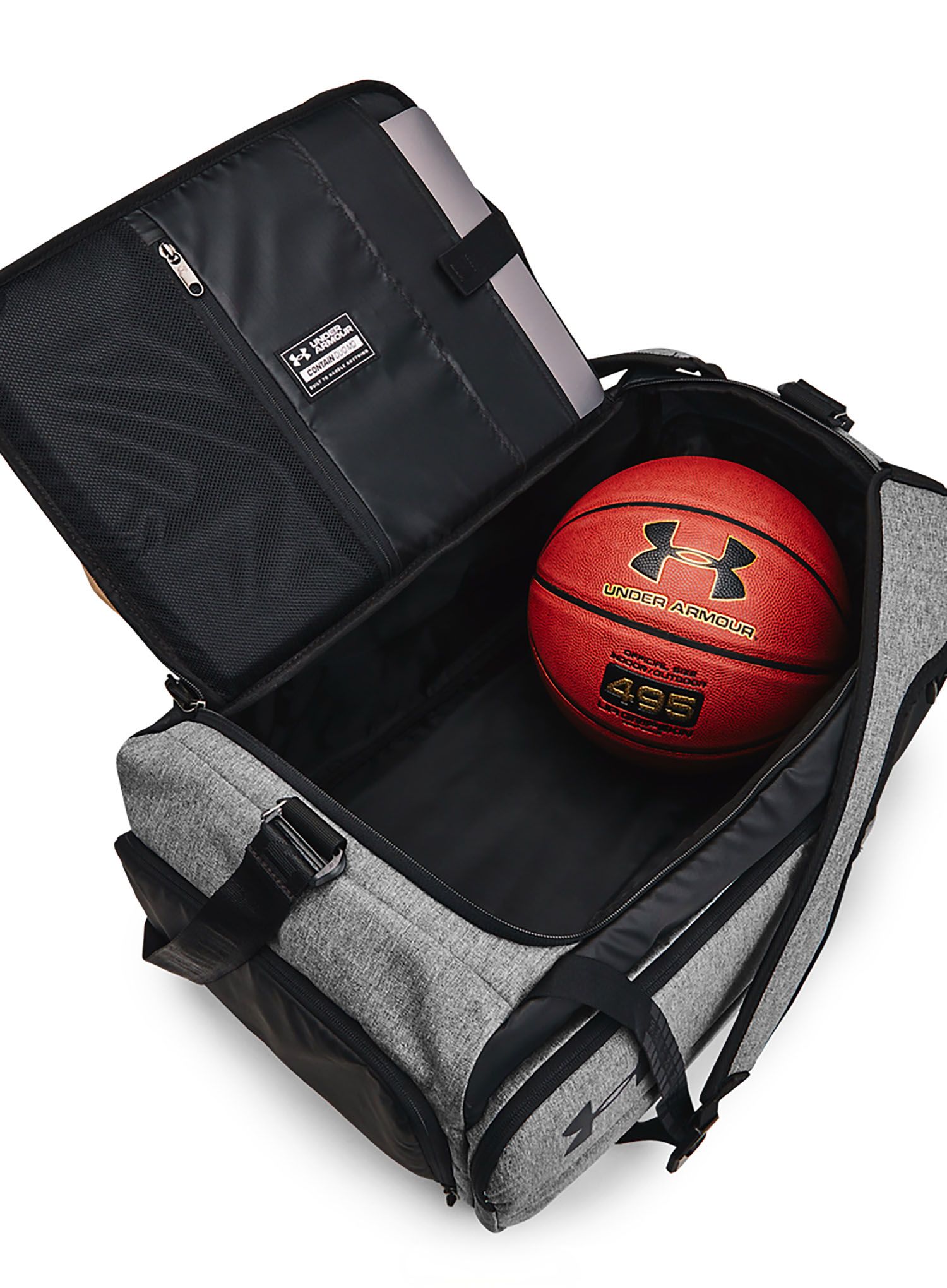 Сумка Under Armour Contain Duo Medium BP Duffle - castlerock medium/black/white