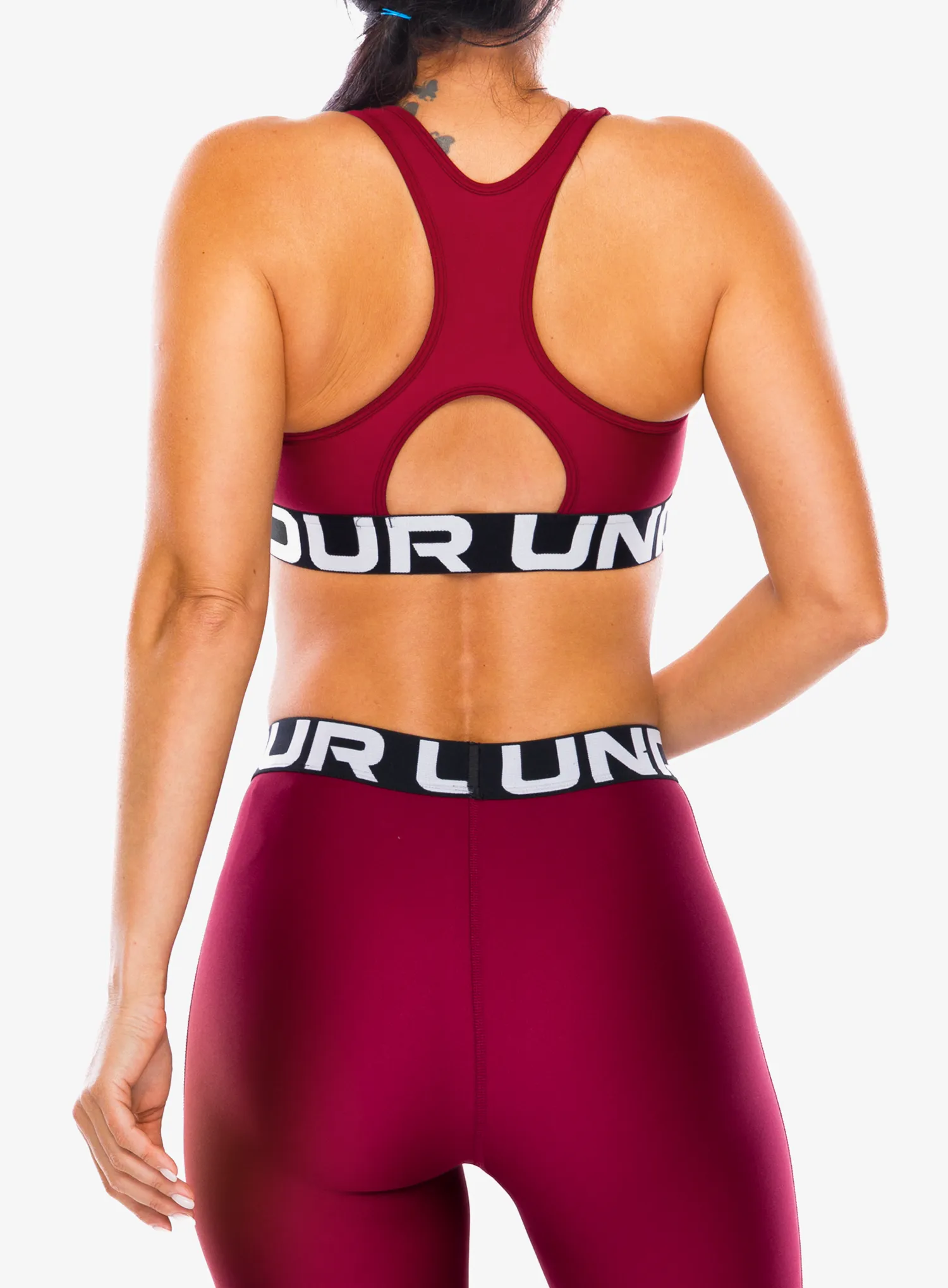Топ спортивний Under Armour HeatGear Authentics Mid Branded Bra - cardinal/white