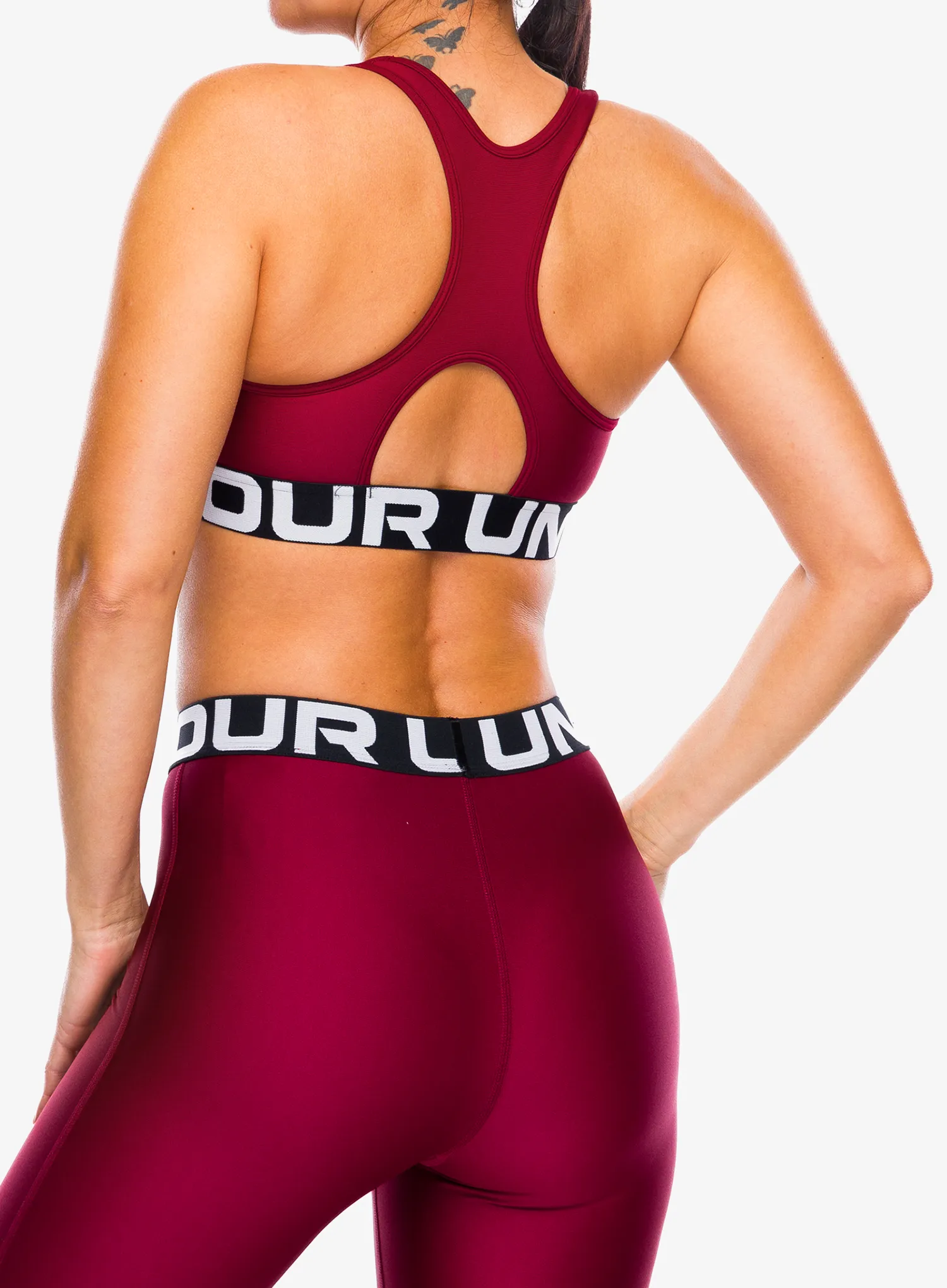 Топ спортивний Under Armour HeatGear Authentics Mid Branded Bra - cardinal/white