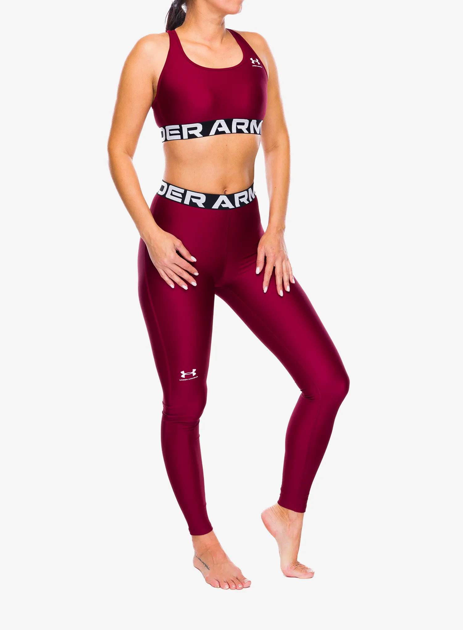Топ спортивний Under Armour HeatGear Authentics Mid Branded Bra - cardinal/white