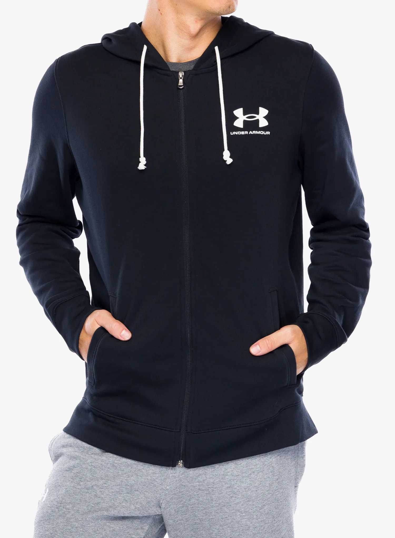 Кофта з каптуром Under Armour Rival Terry Full-Zip - black/onyx white