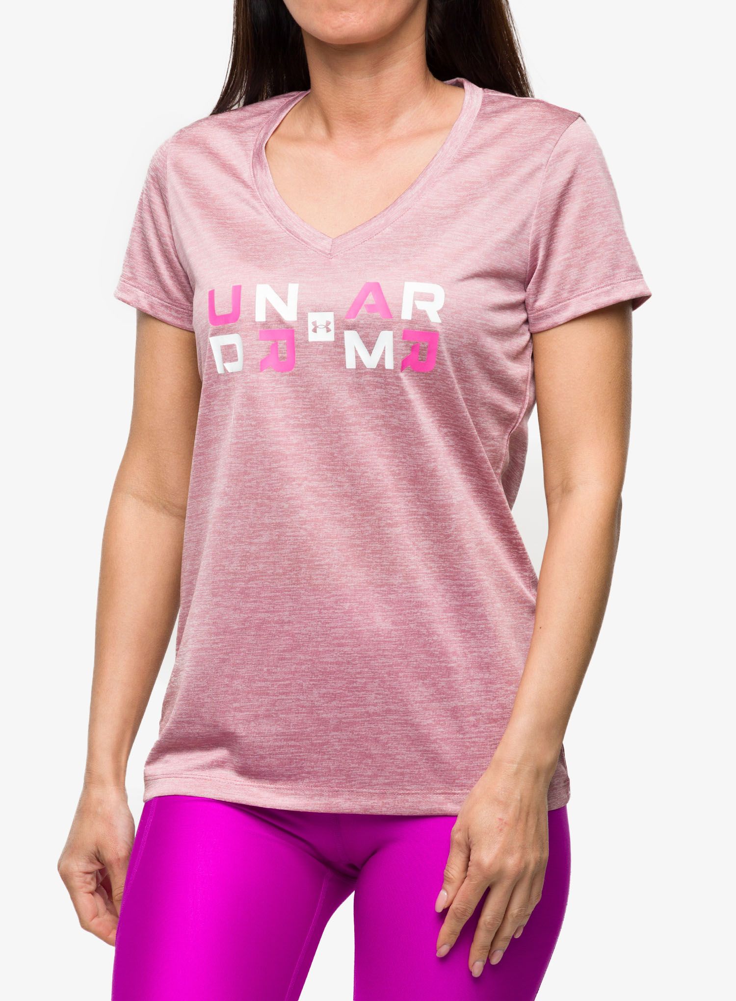 Футболка жіноча Under Armour Tech Twist Graphic SSV - pink elixir/pink sugar/rebel