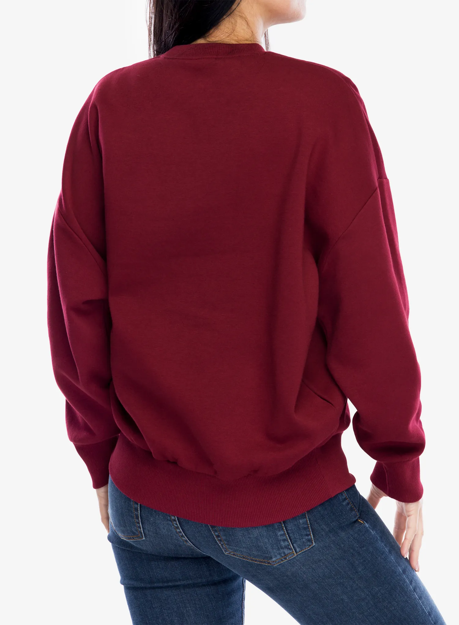Кофта жіноча Under Armour UA Rival Fleece Oversized Crew - cardinal/white