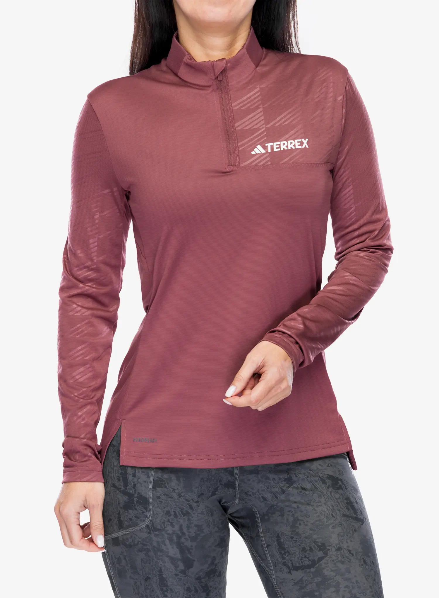 Кофта жіноча adidas TERREX Multi Half-Zip LS Tee - quiet crimson