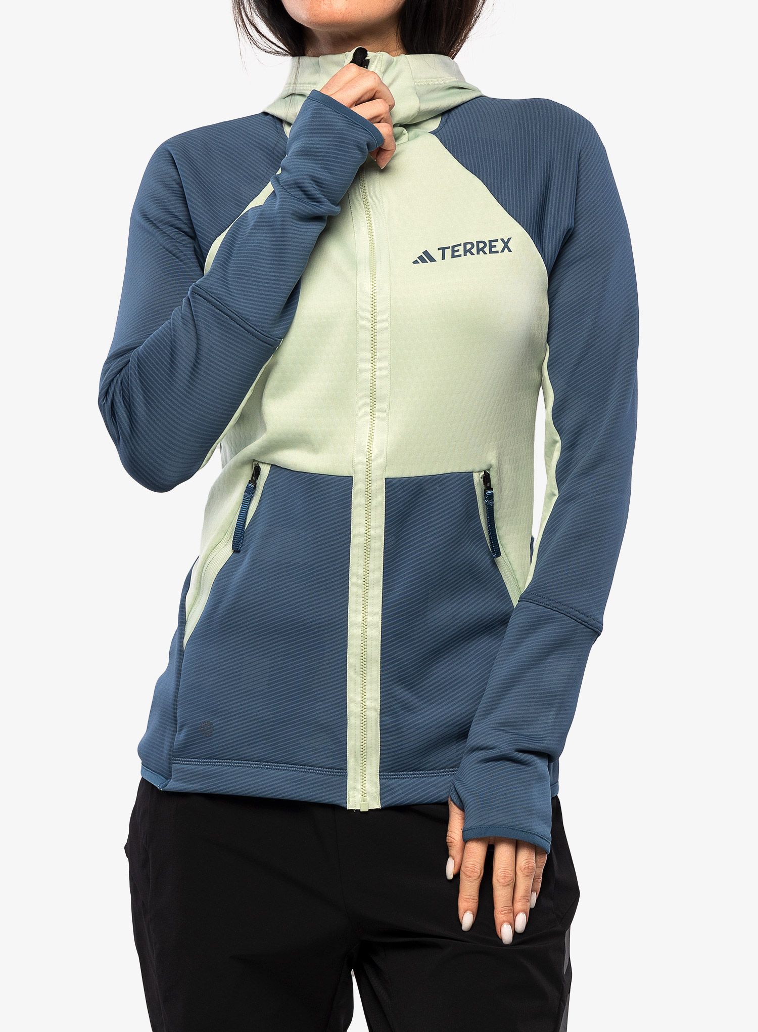 Кофта жіноча adidas TERREX Tech Flooce Hooded - linen green/wonder steel