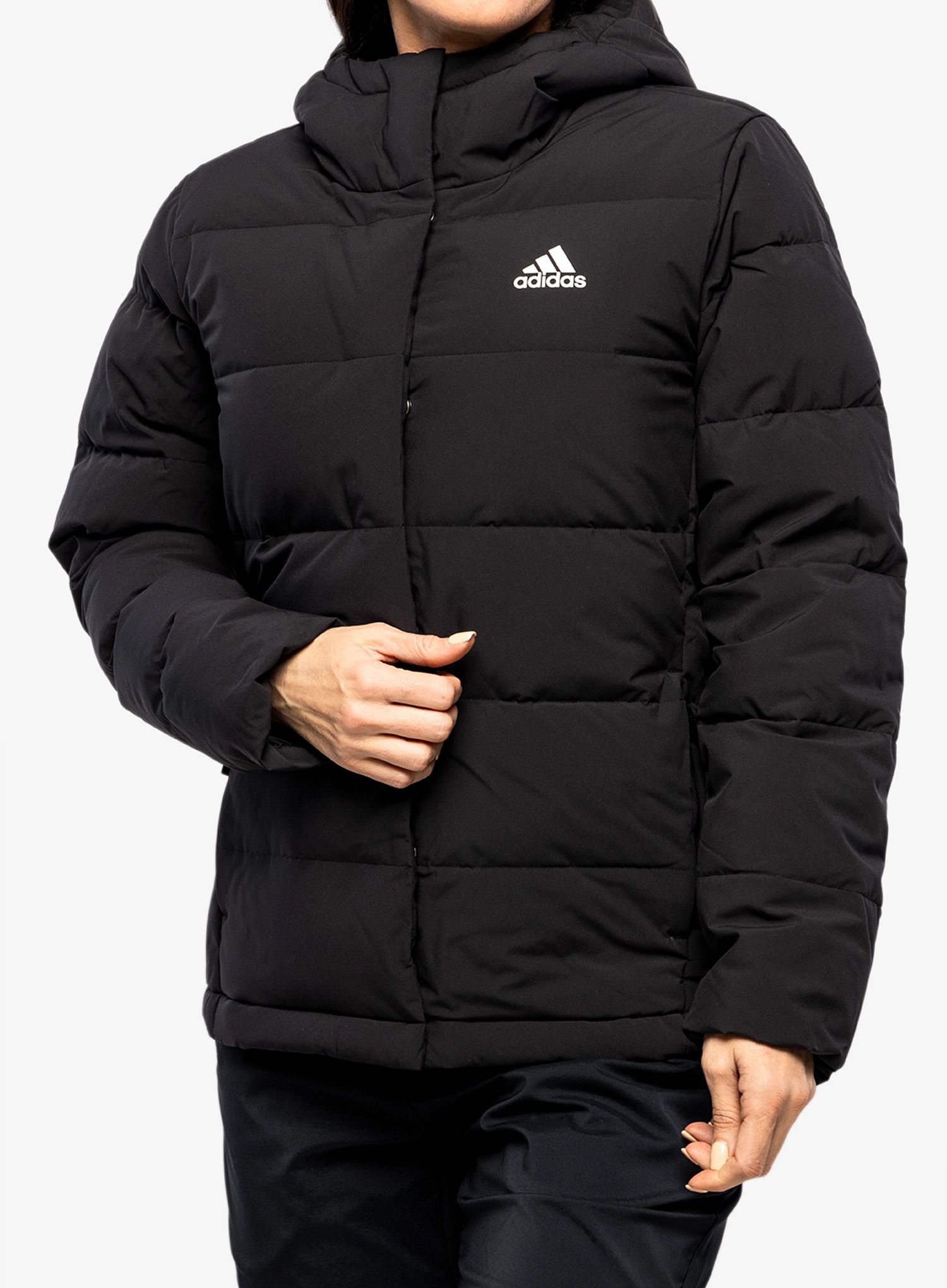 Пуховик жіноча adidas Helionic Hooded Jacket - black