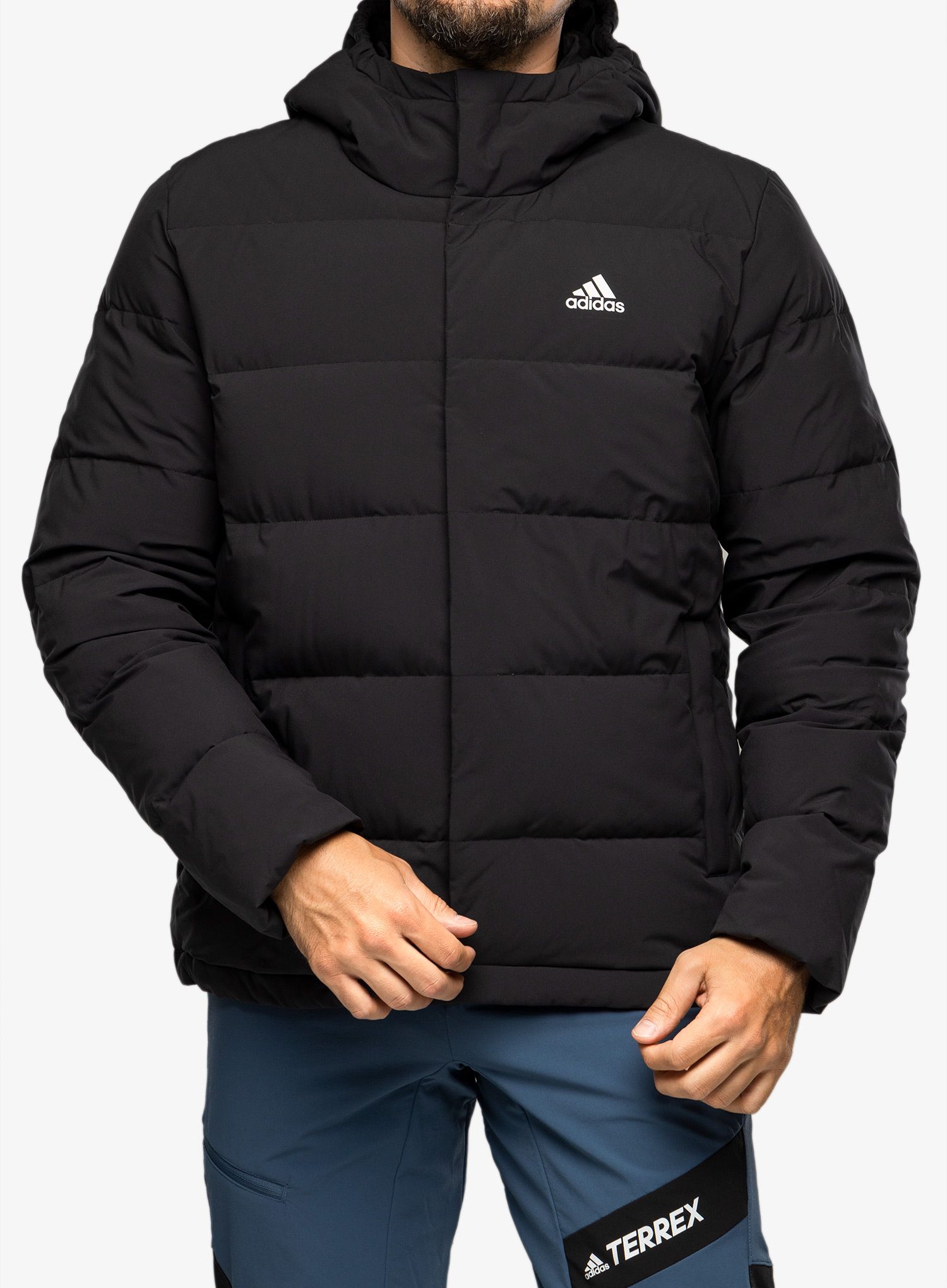 Пуховик adidas Helionic Hooded Jacket - black