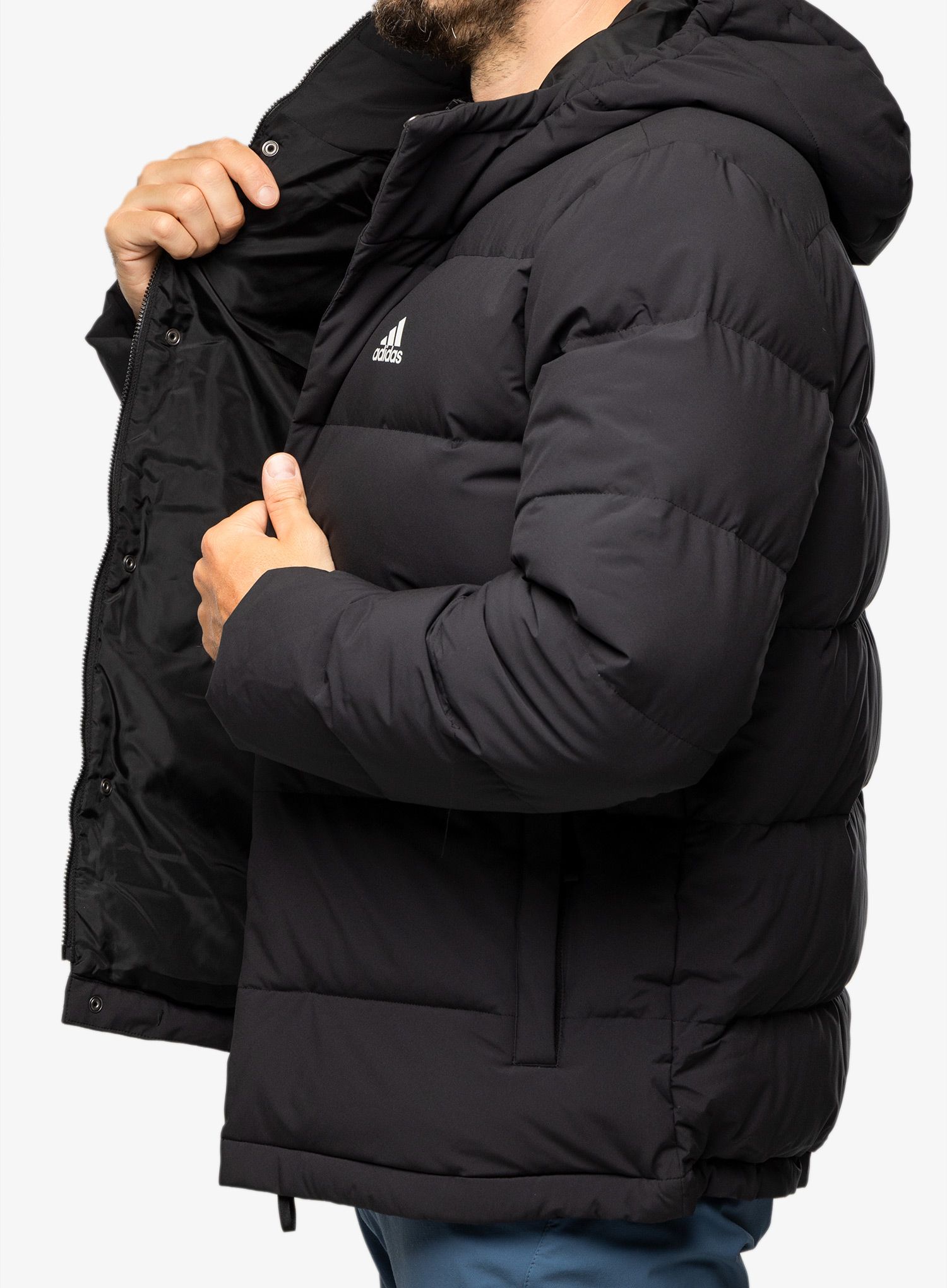 Пуховик adidas Helionic Hooded Jacket - black