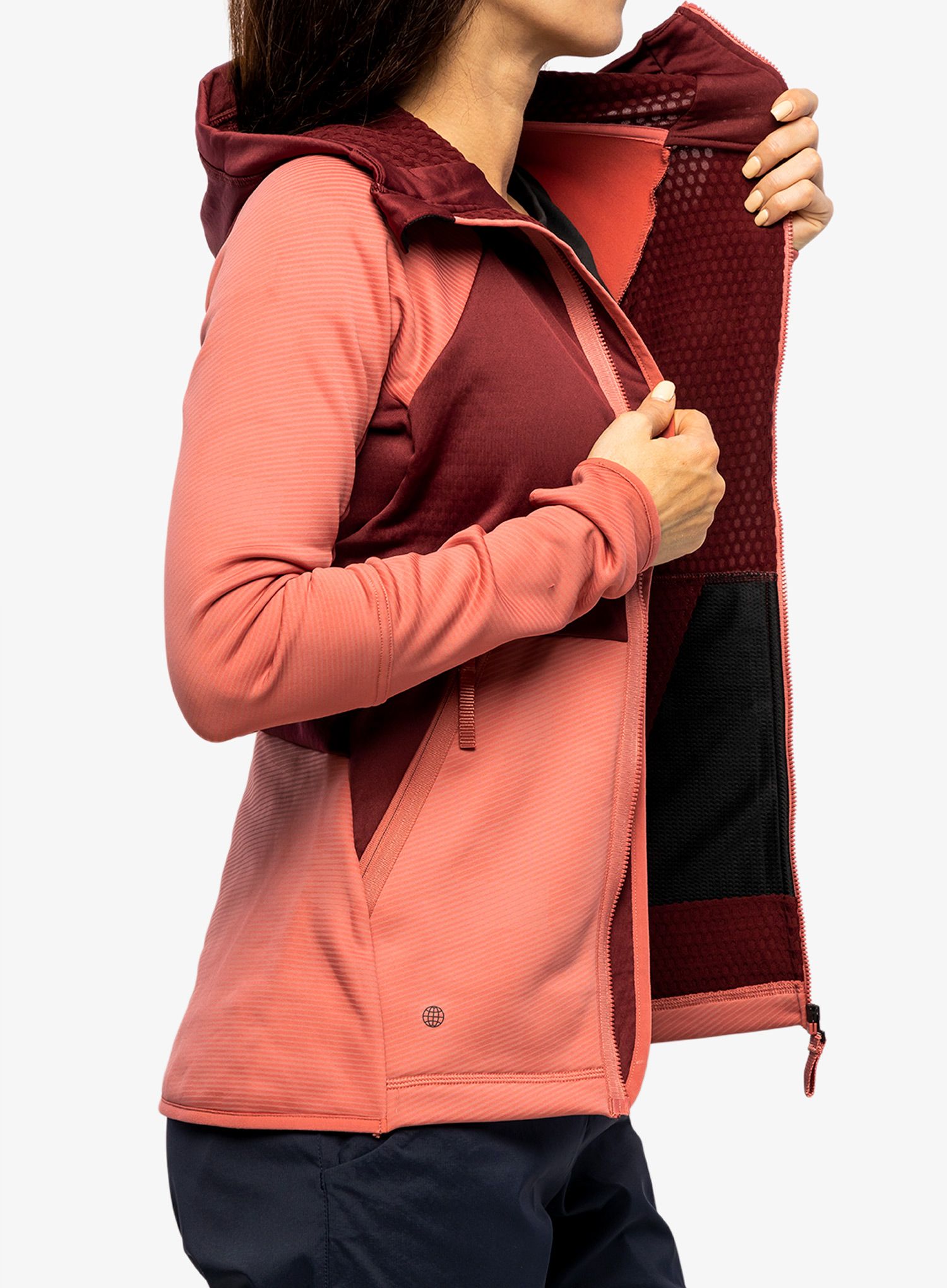 Кофта жіноча adidas TERREX Flooce Hooded Hiking Fleece - shadow red/wonder red