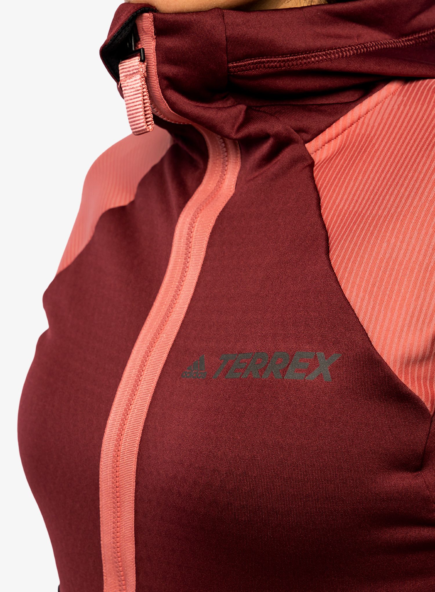 Кофта жіноча adidas TERREX Flooce Hooded Hiking Fleece - shadow red/wonder red