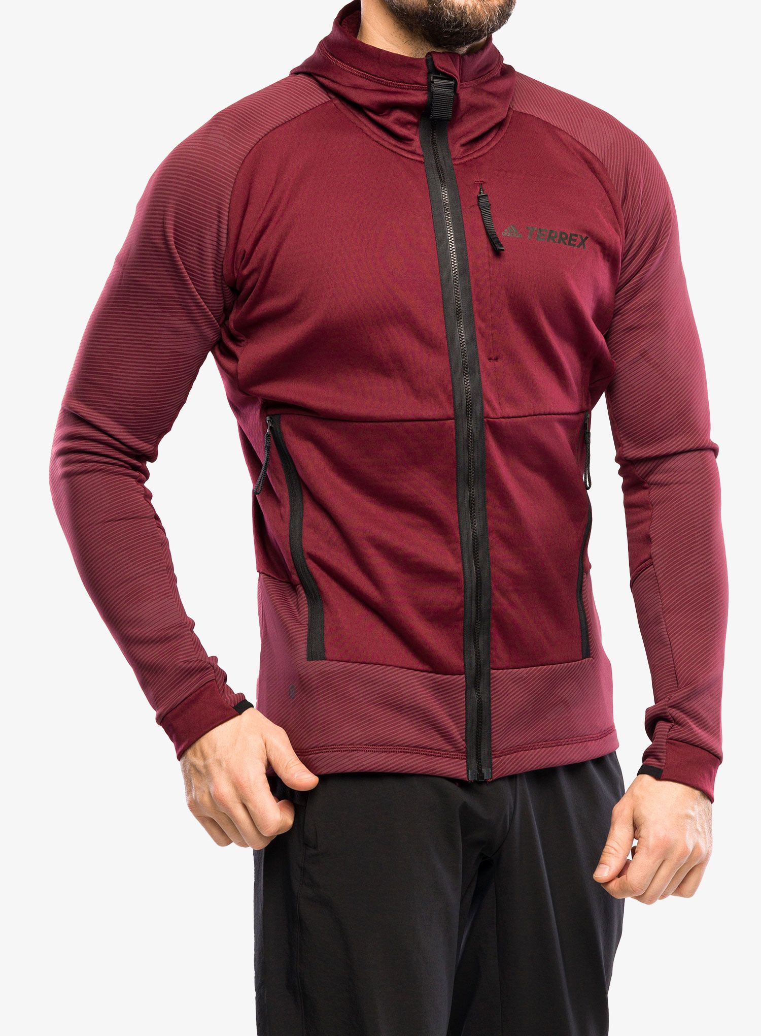 Кофта adidas TERREX Flooce Hooded Hiking Fleece - shadow red