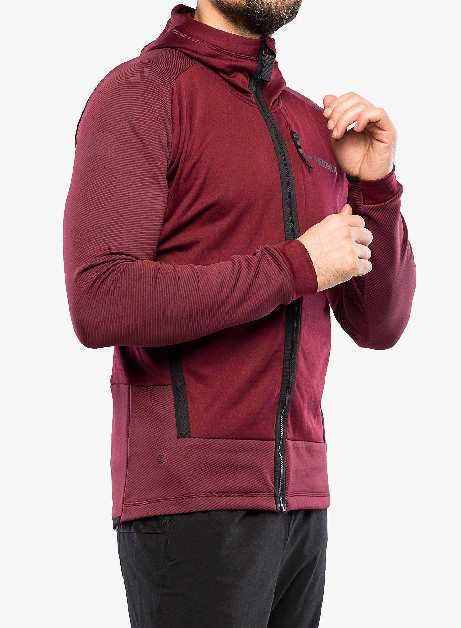 Кофта adidas TERREX Flooce Hooded Hiking Fleece - shadow red