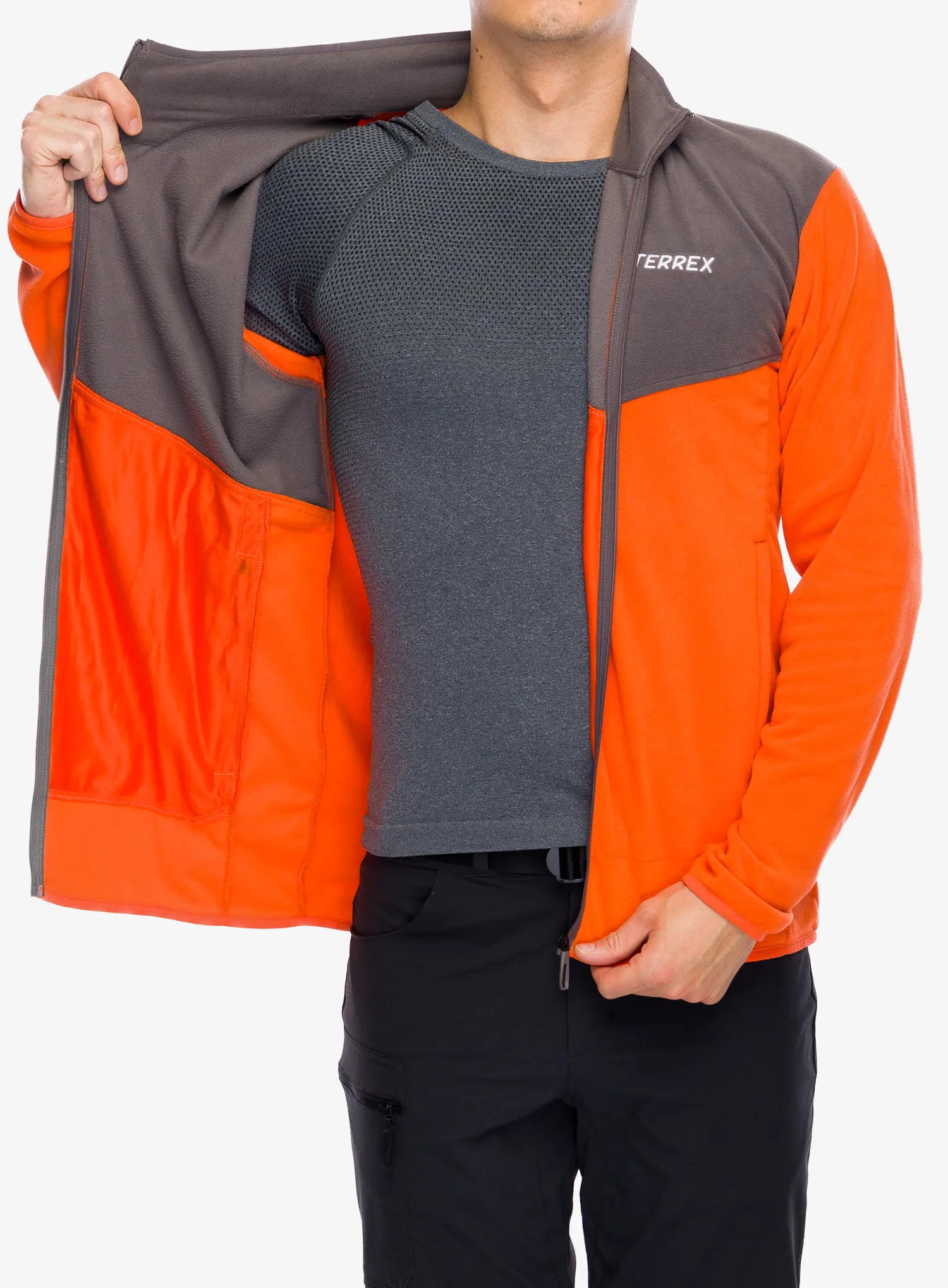 Кофта флісова adidas TERREX Multi Full Zip Fleece Jacket - semi impact orange/charcoal
