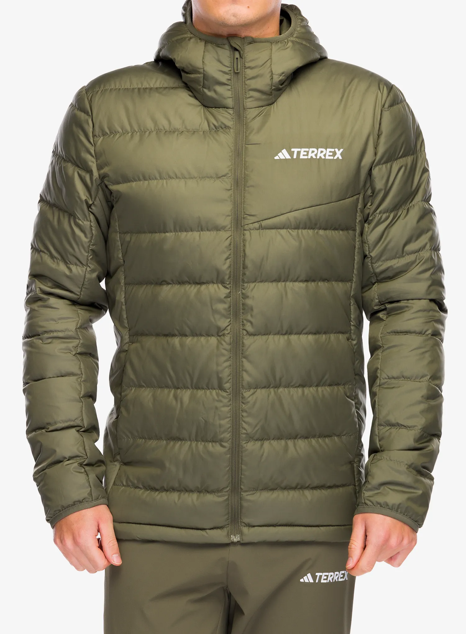 Пуховик adidas TERREX Multi Light Down Hooded Jacket - olive strata