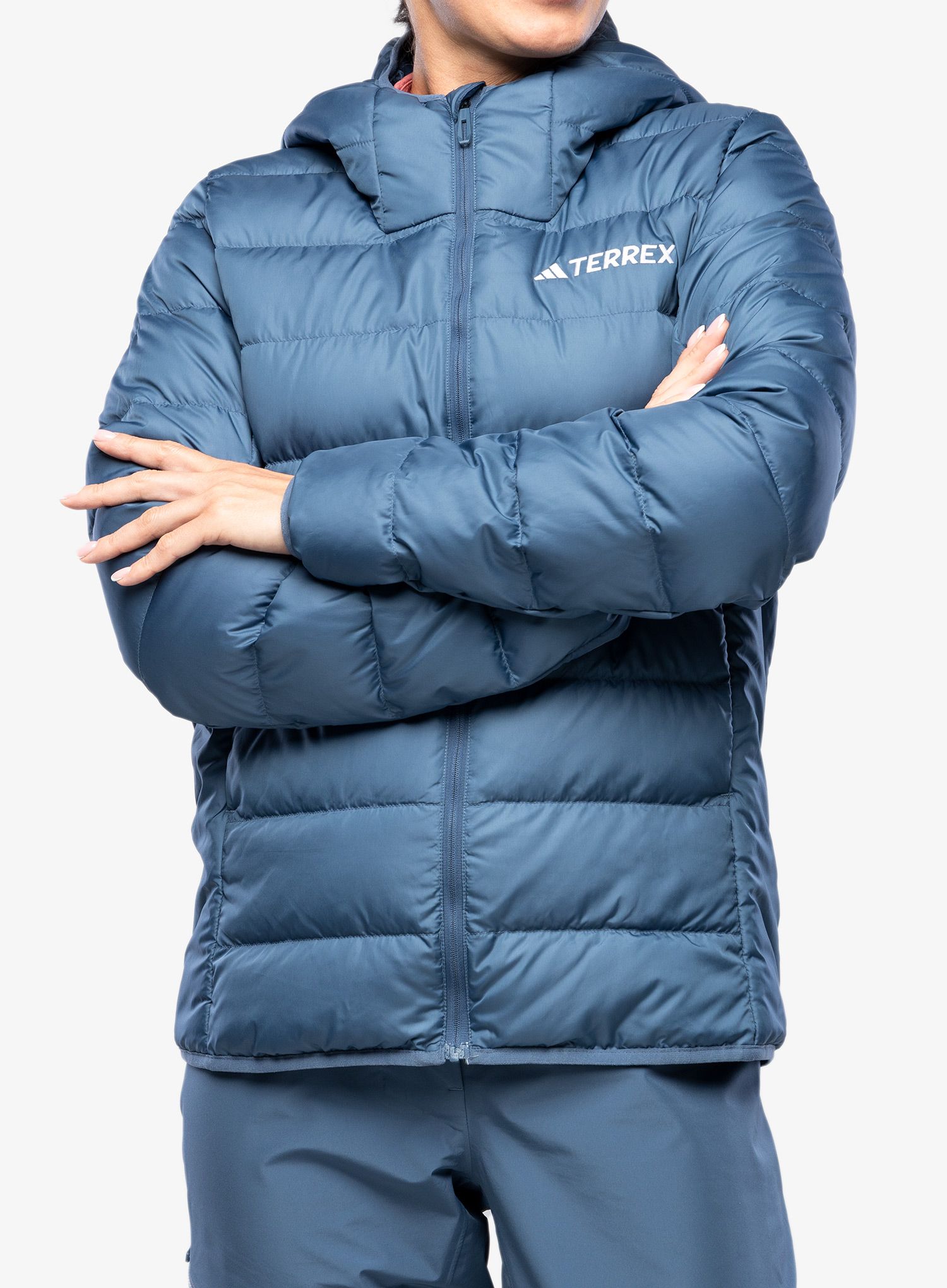 Пуховик жіноча adidas TERREX Multi Light Down Hooded Jacket - wonder steel