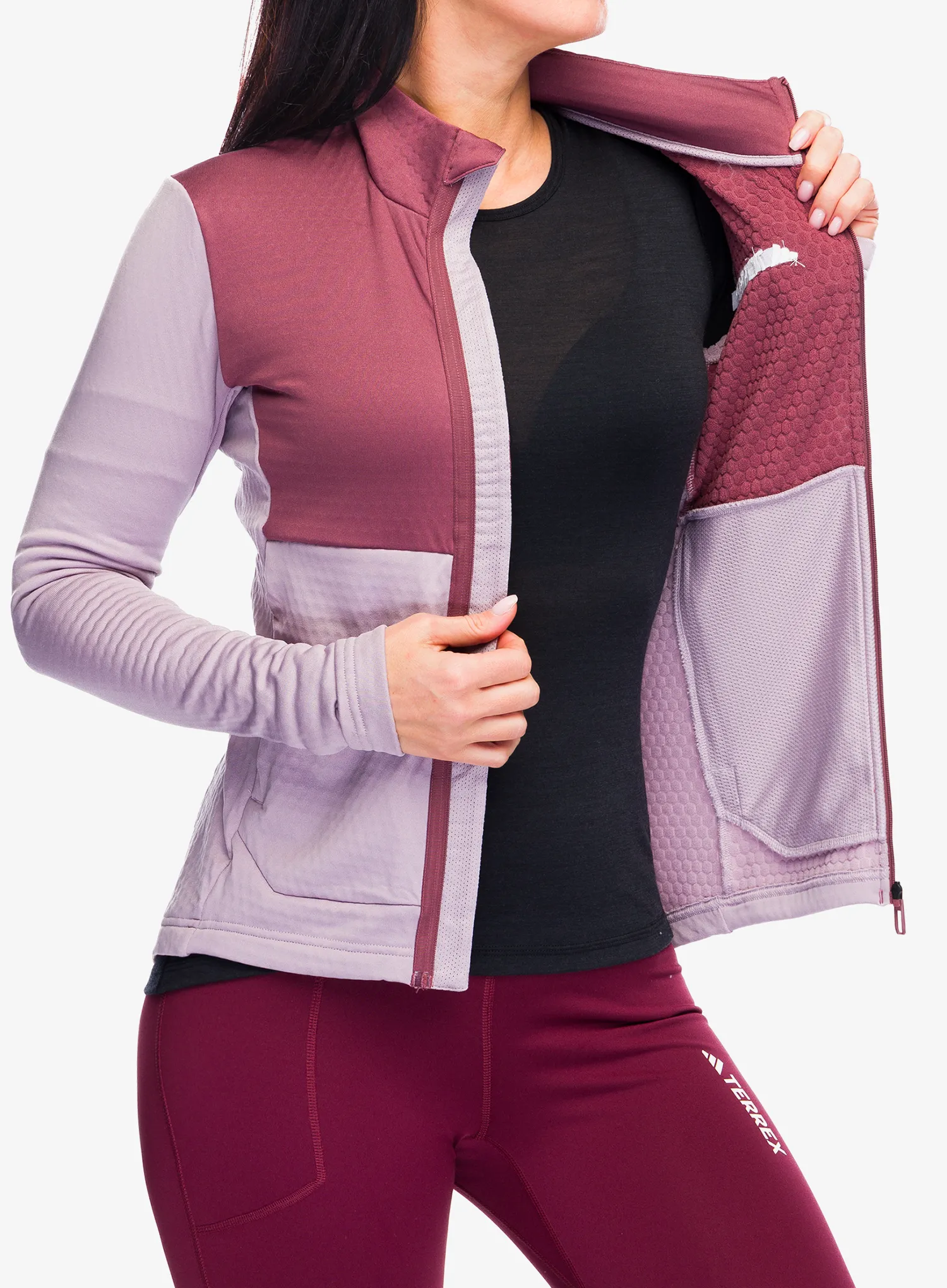 Кофта на блискавці жіноча adidas TERREX Multi Light Fleece Full Zip Jacket - preloved fig/quiet crimson