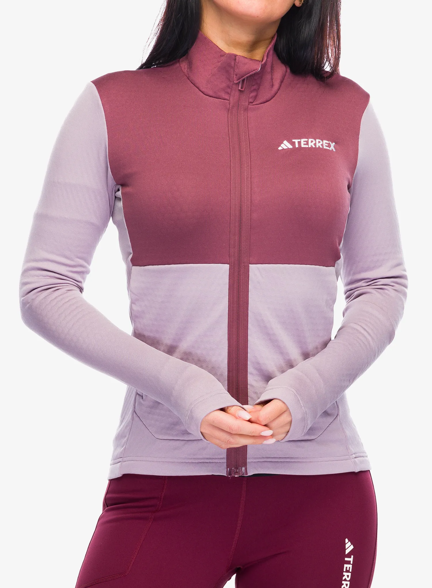 Кофта на блискавці жіноча adidas TERREX Multi Light Fleece Full Zip Jacket - preloved fig/quiet crimson