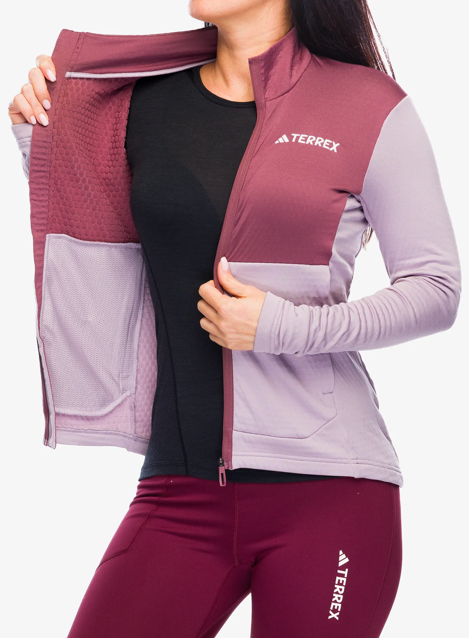 Кофта на блискавці жіноча adidas TERREX Multi Light Fleece Full Zip Jacket - preloved fig/quiet crimson
