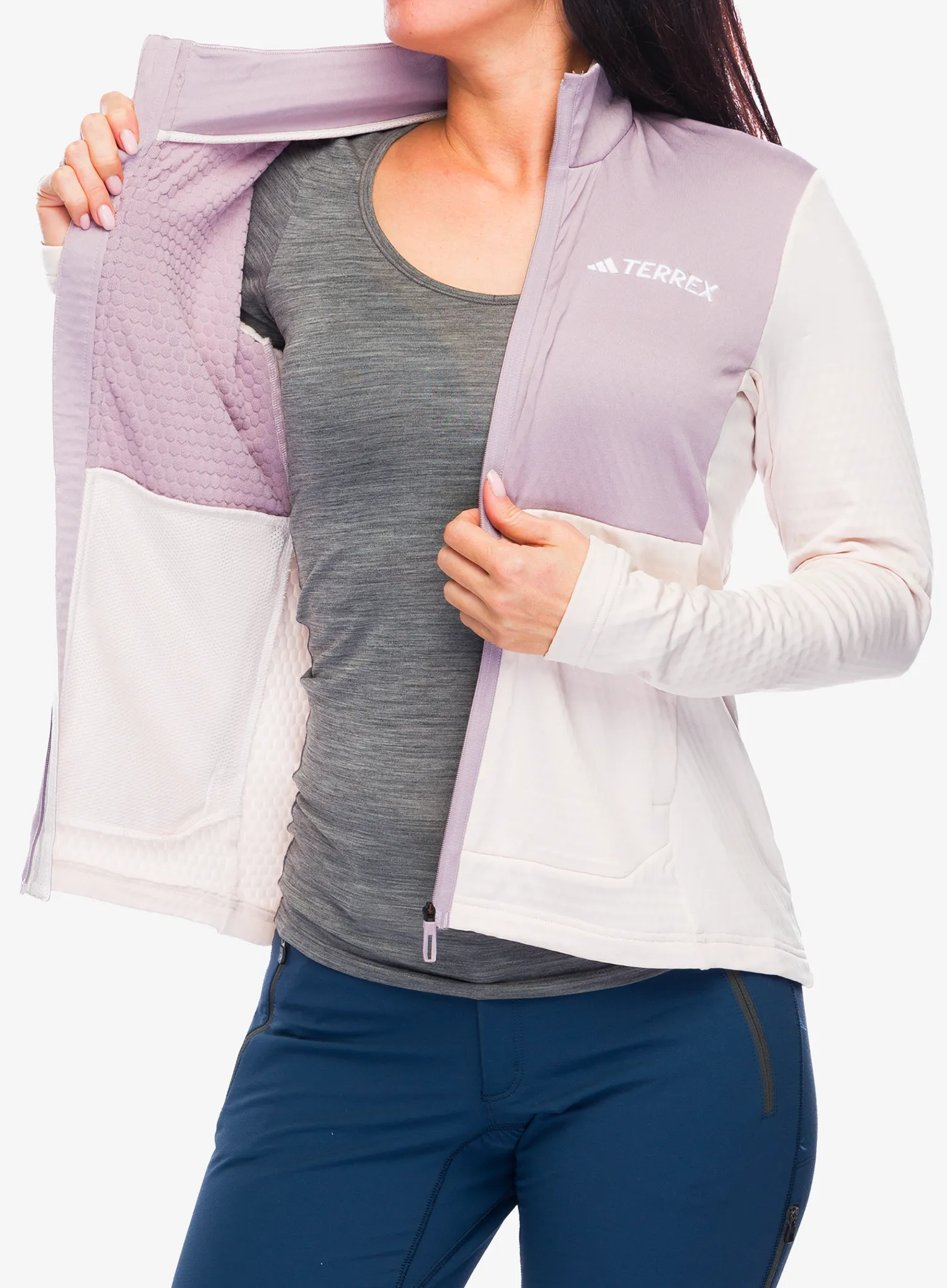 Кофта жіноча adidas TERREX Multi Light Fleece Full Zip Jacket - putty mauve/preloved fig