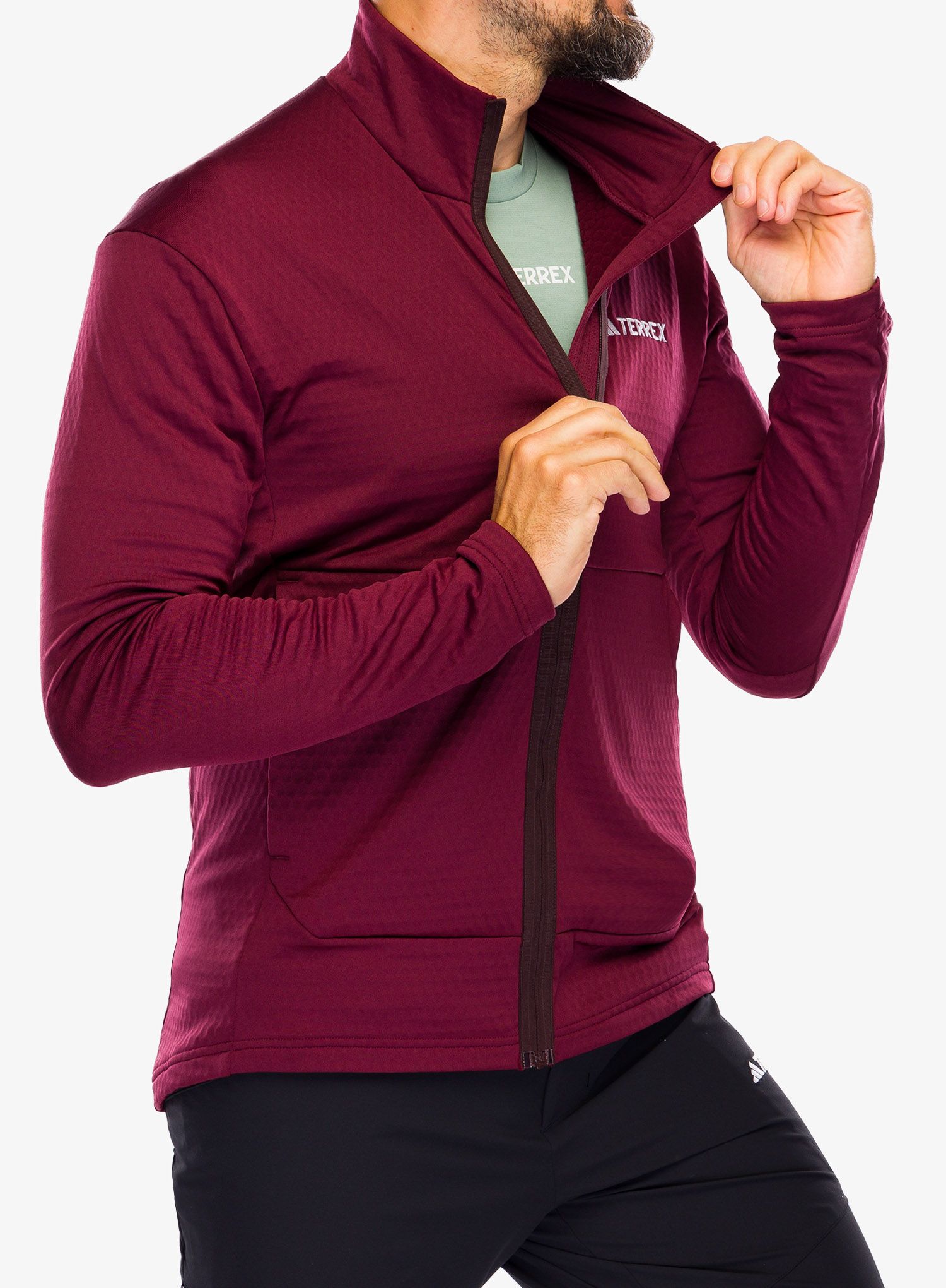 Кофта флісова adidas TERREX Multi Light Fleece Full Zip Jacket - shadow red