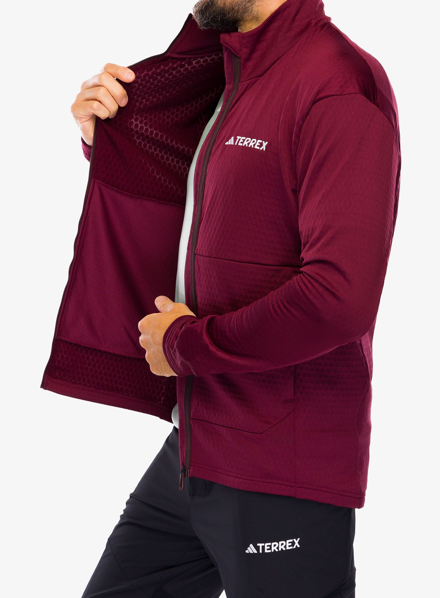 Кофта флісова adidas TERREX Multi Light Fleece Full Zip Jacket - shadow red